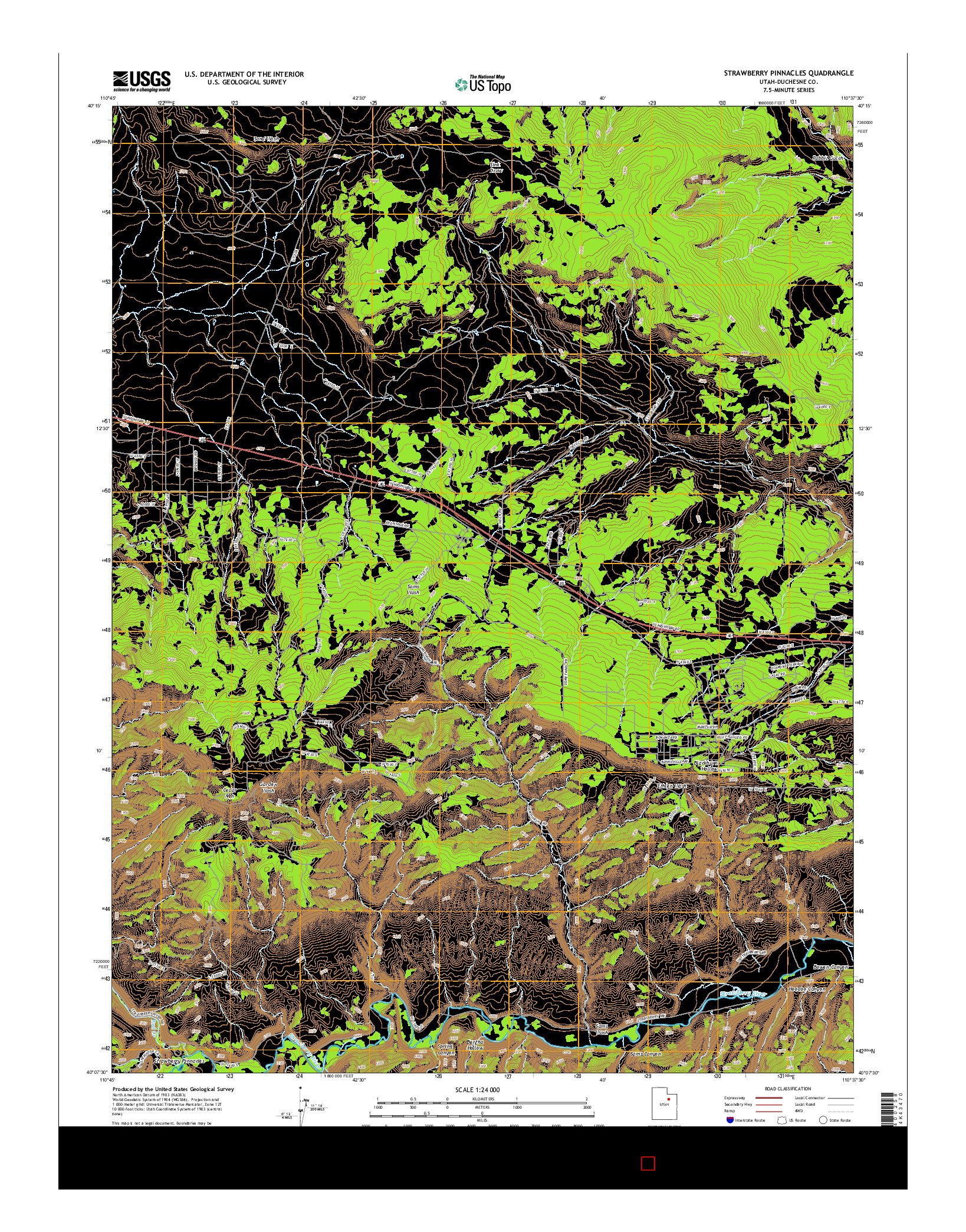 USGS US TOPO 7.5-MINUTE MAP FOR STRAWBERRY PINNACLES, UT 2014
