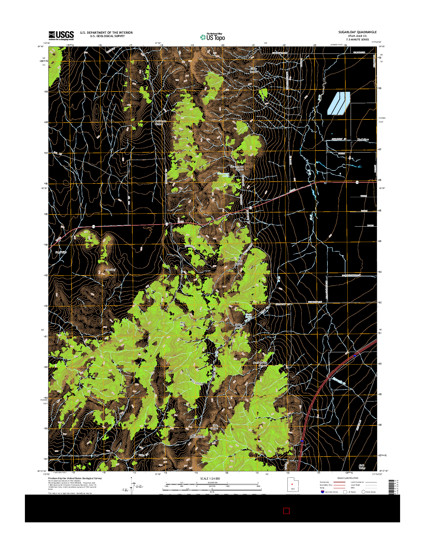 USGS US TOPO 7.5-MINUTE MAP FOR SUGARLOAF, UT 2014