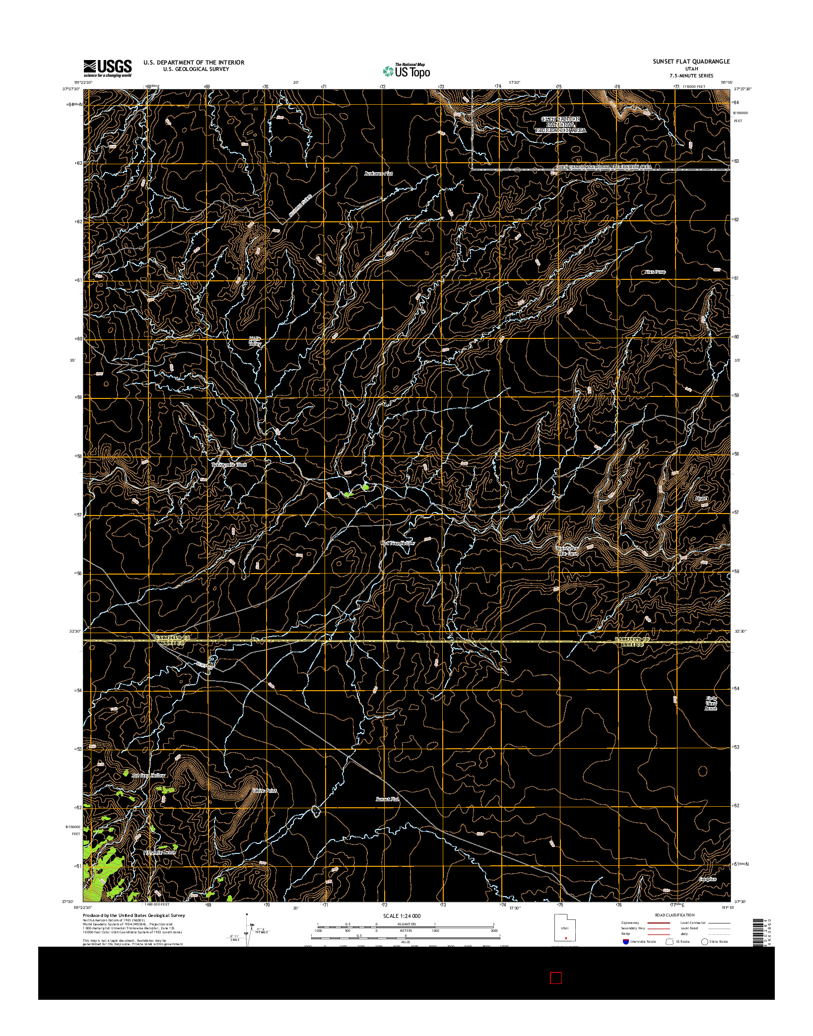 USGS US TOPO 7.5-MINUTE MAP FOR SUNSET FLAT, UT 2014