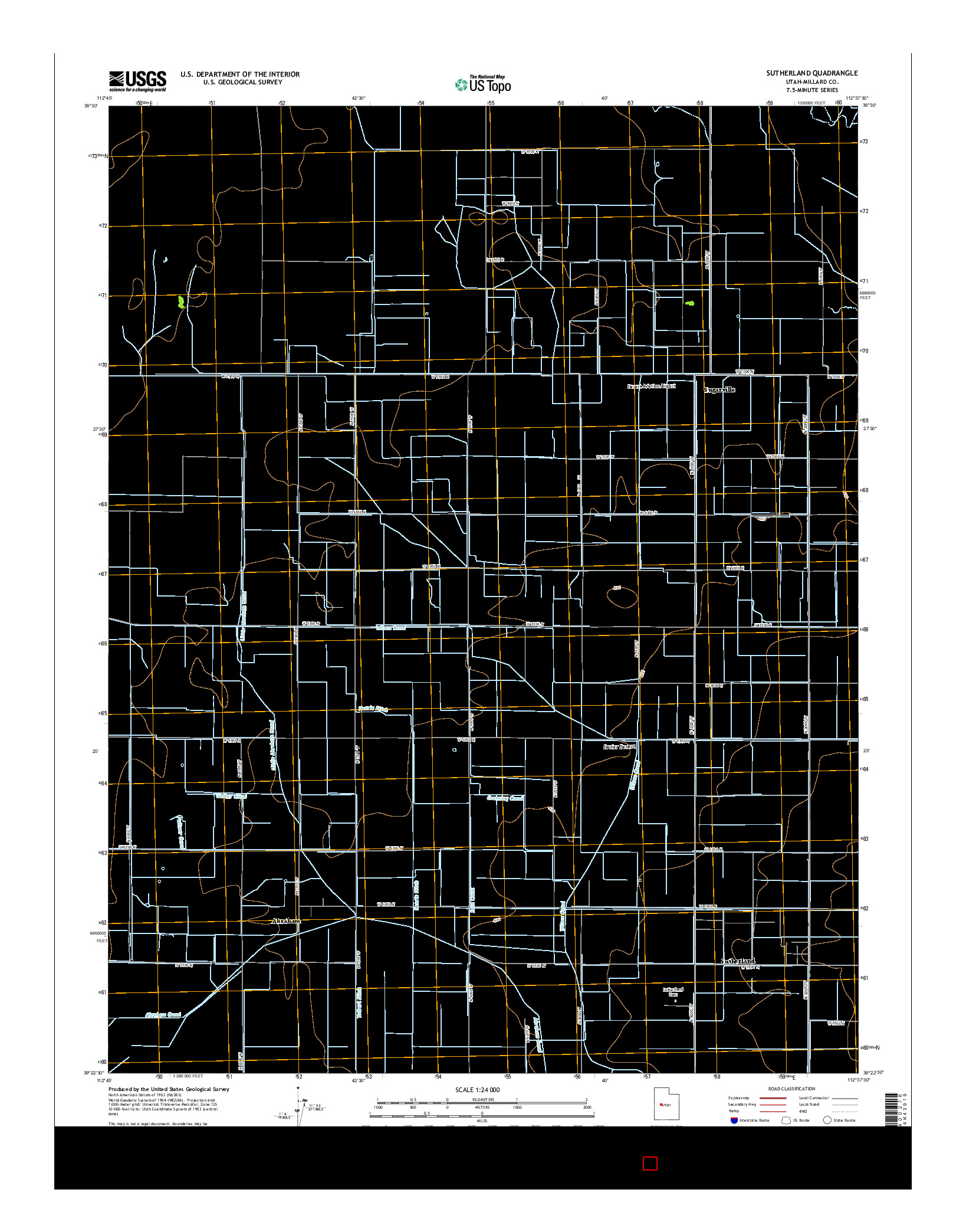 USGS US TOPO 7.5-MINUTE MAP FOR SUTHERLAND, UT 2014