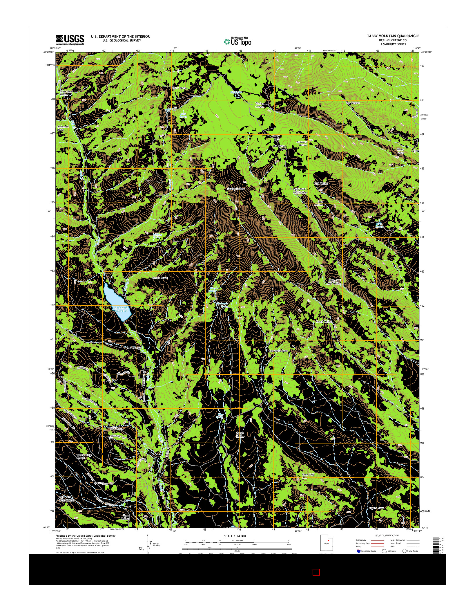 USGS US TOPO 7.5-MINUTE MAP FOR TABBY MOUNTAIN, UT 2014