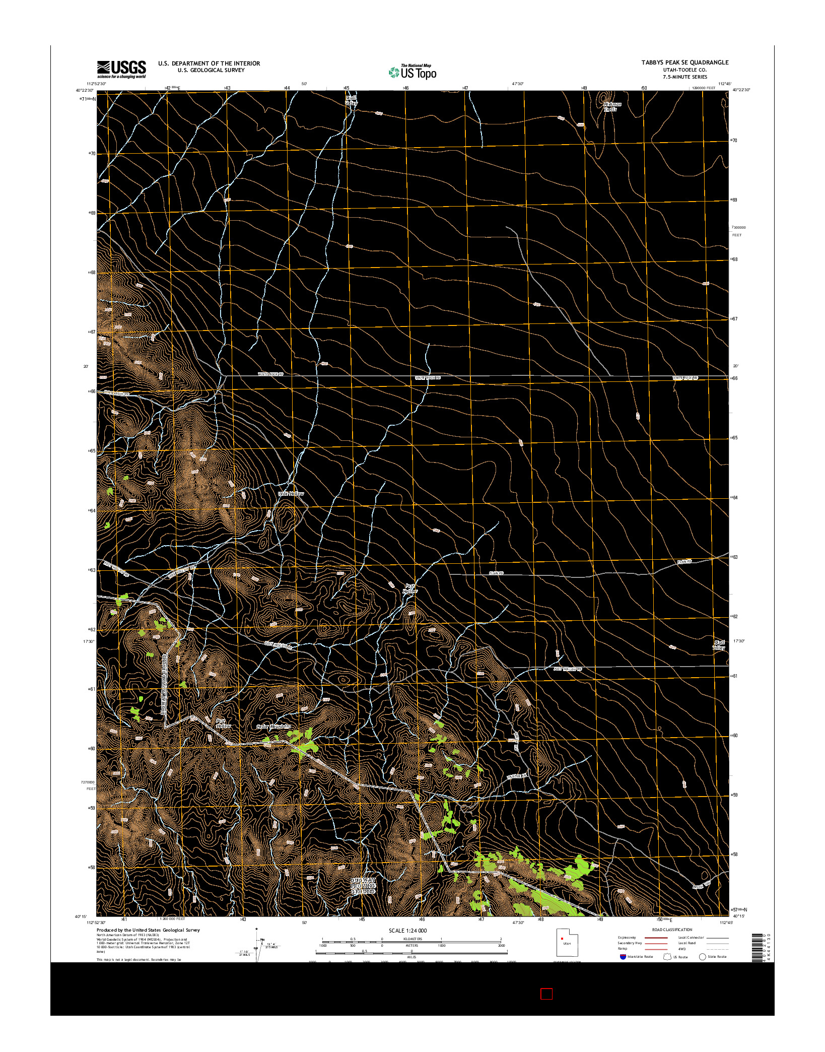 USGS US TOPO 7.5-MINUTE MAP FOR TABBYS PEAK SE, UT 2014