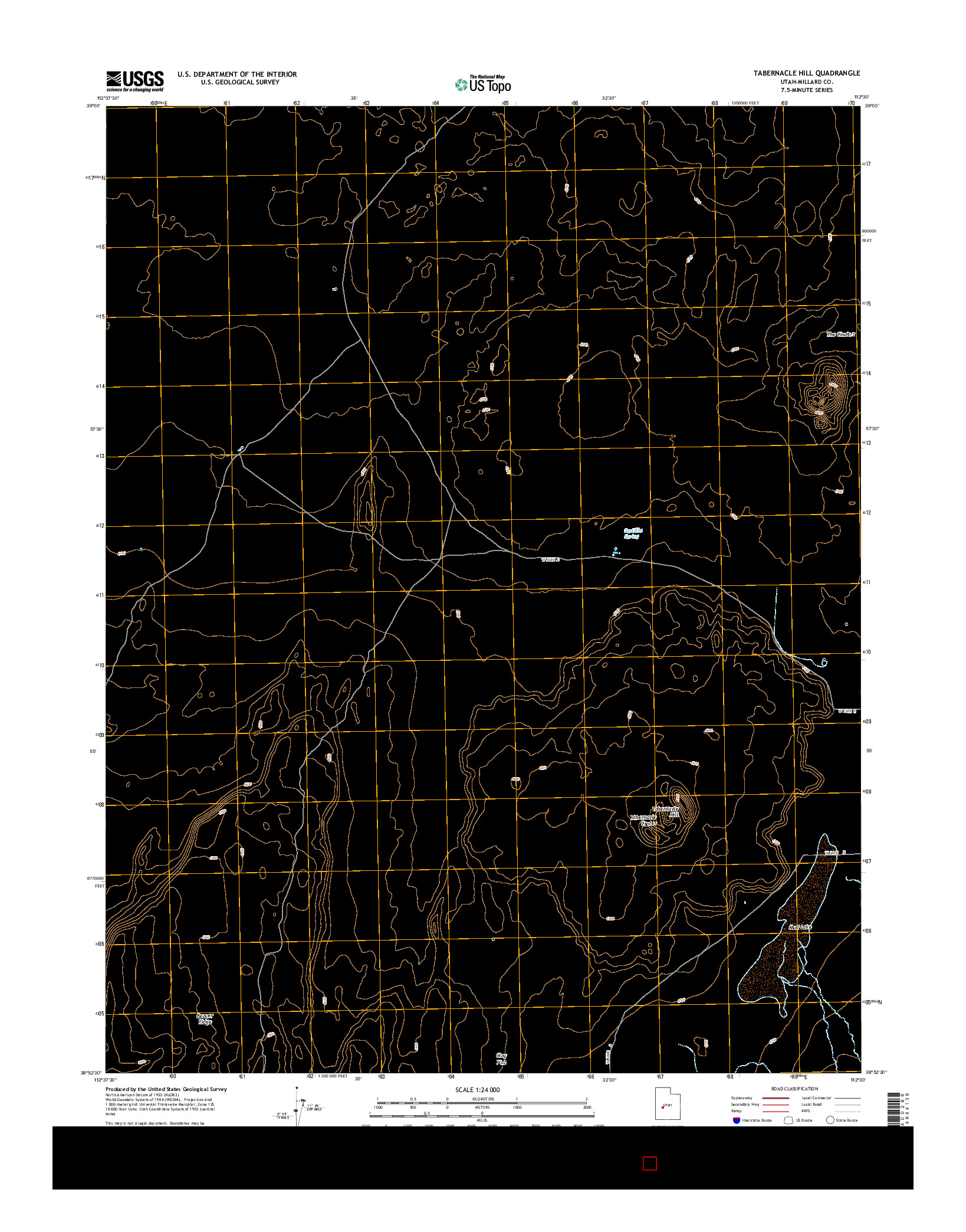 USGS US TOPO 7.5-MINUTE MAP FOR TABERNACLE HILL, UT 2014