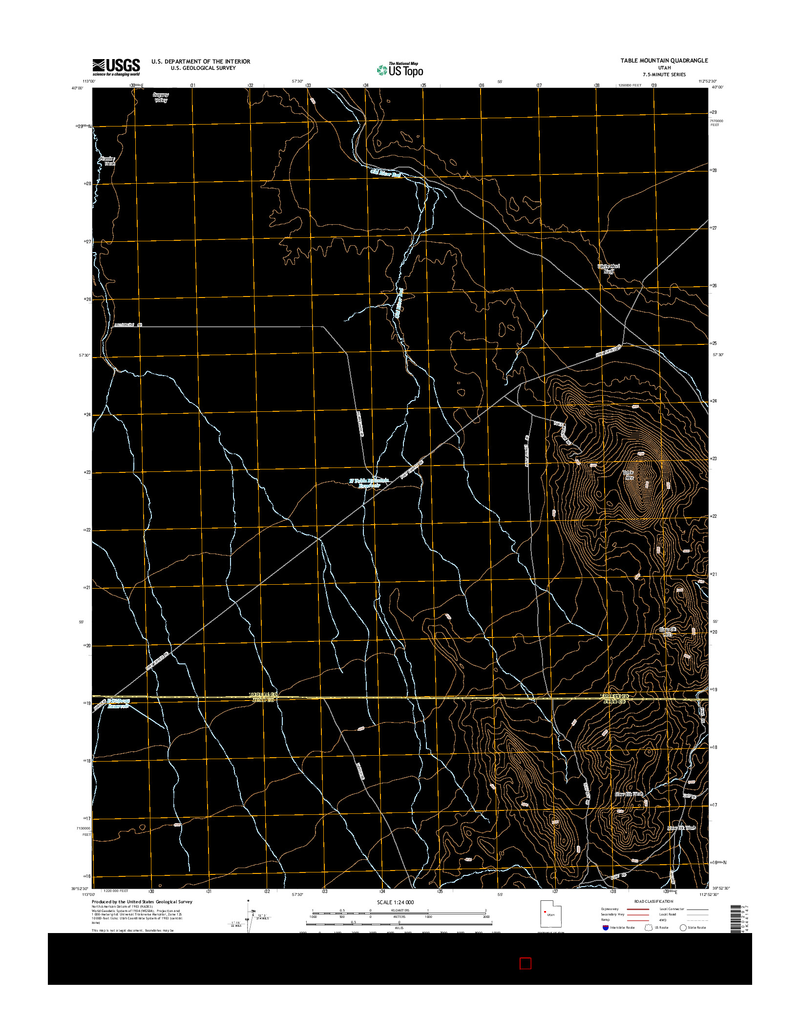 USGS US TOPO 7.5-MINUTE MAP FOR TABLE MOUNTAIN, UT 2014
