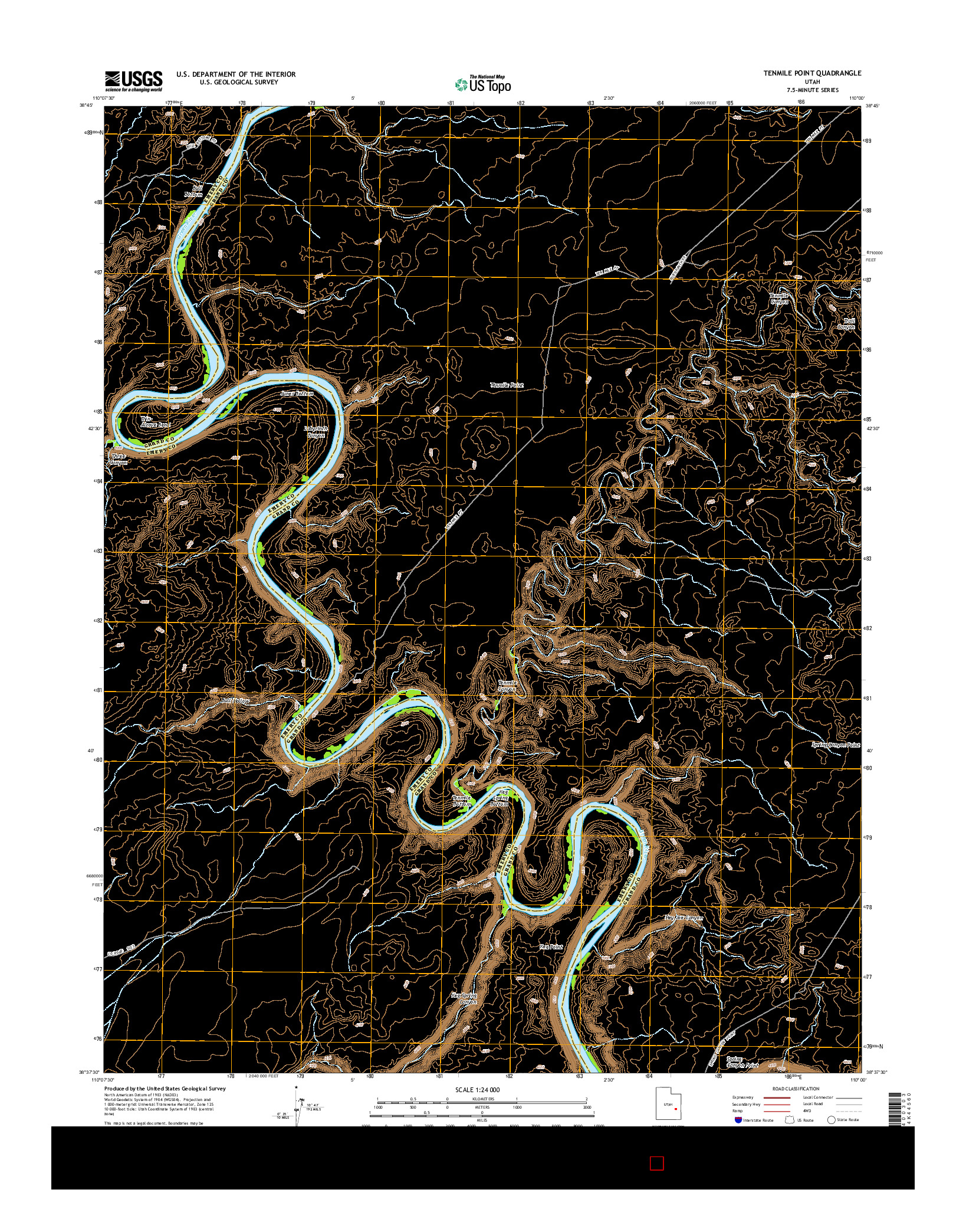 USGS US TOPO 7.5-MINUTE MAP FOR TENMILE POINT, UT 2014