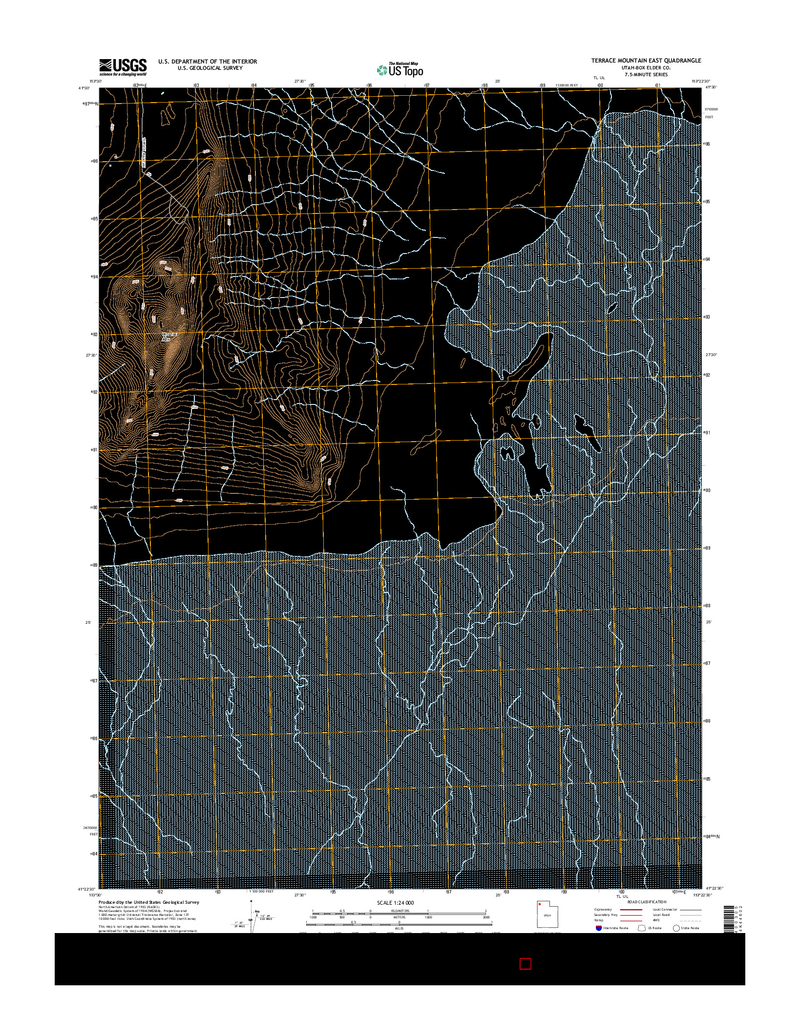 USGS US TOPO 7.5-MINUTE MAP FOR TERRACE MOUNTAIN EAST, UT 2014