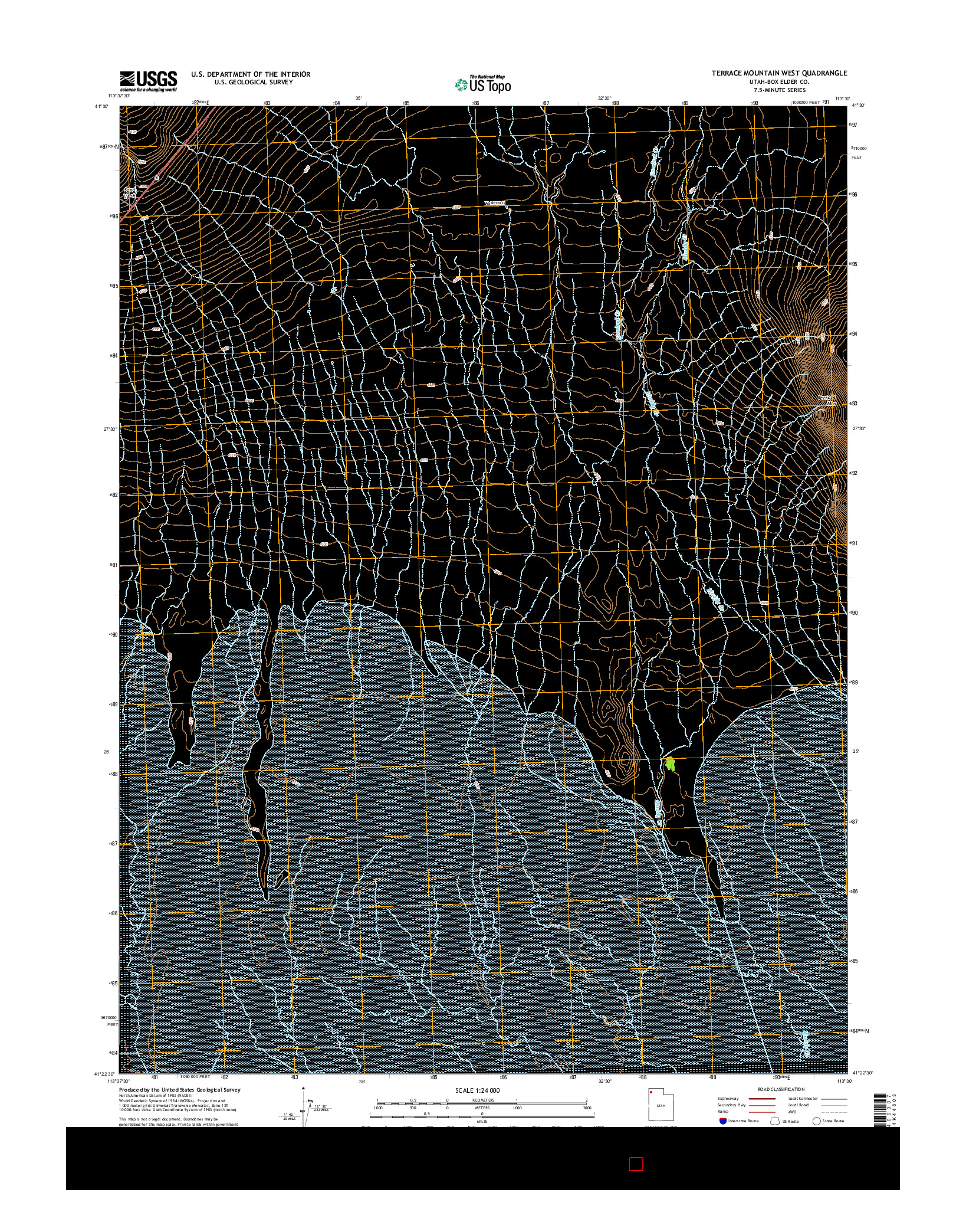 USGS US TOPO 7.5-MINUTE MAP FOR TERRACE MOUNTAIN WEST, UT 2014