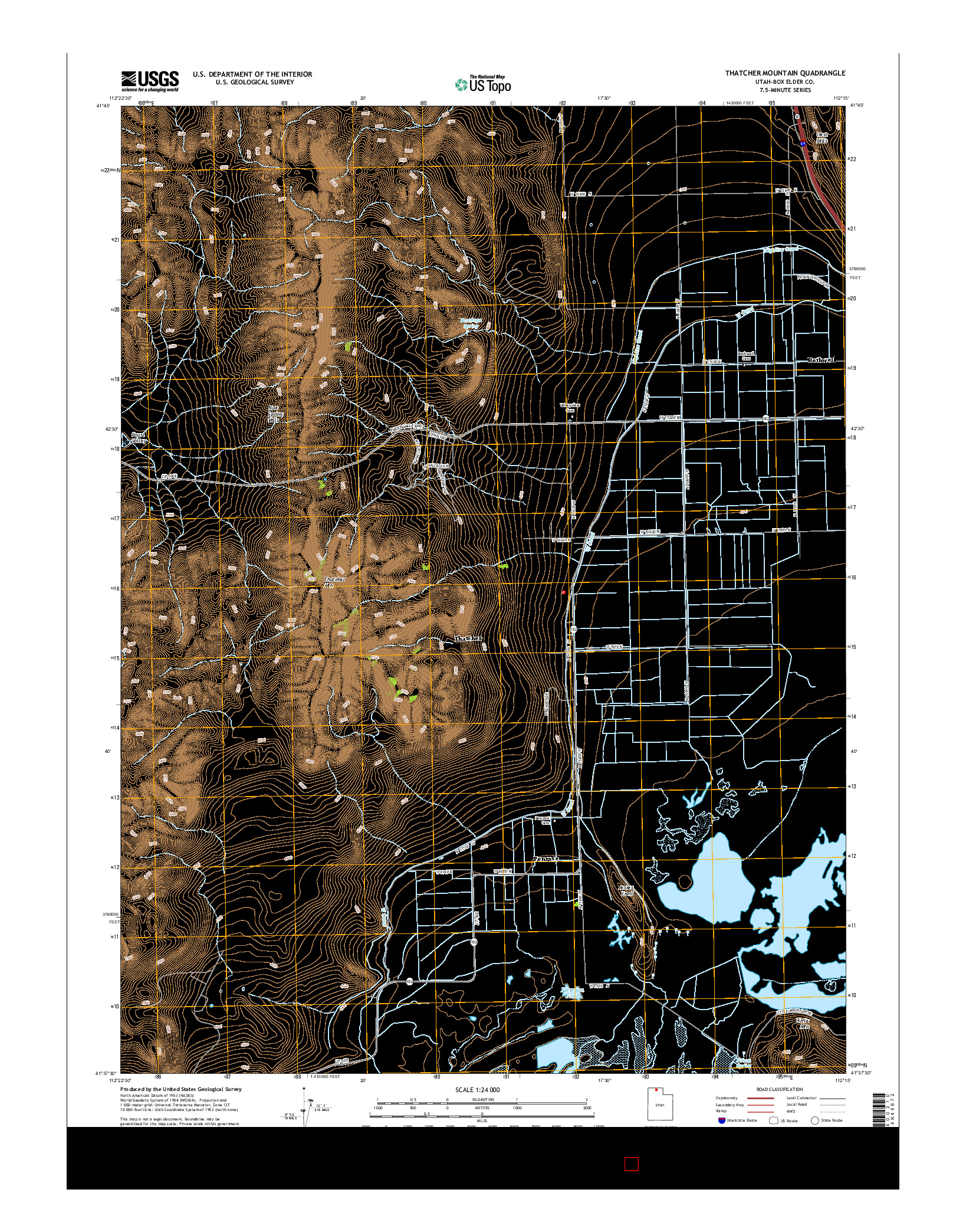 USGS US TOPO 7.5-MINUTE MAP FOR THATCHER MOUNTAIN, UT 2014