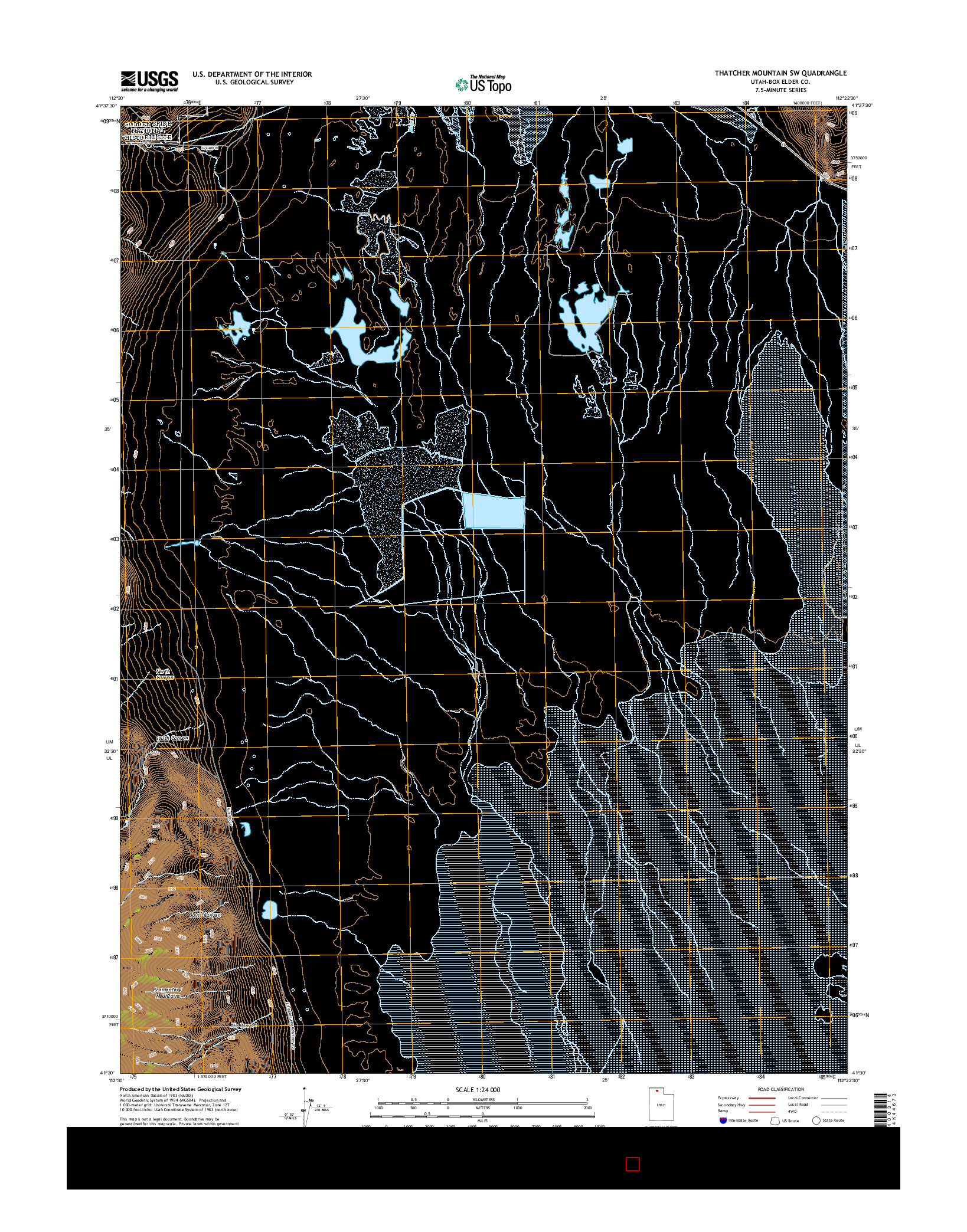 USGS US TOPO 7.5-MINUTE MAP FOR THATCHER MOUNTAIN SW, UT 2014