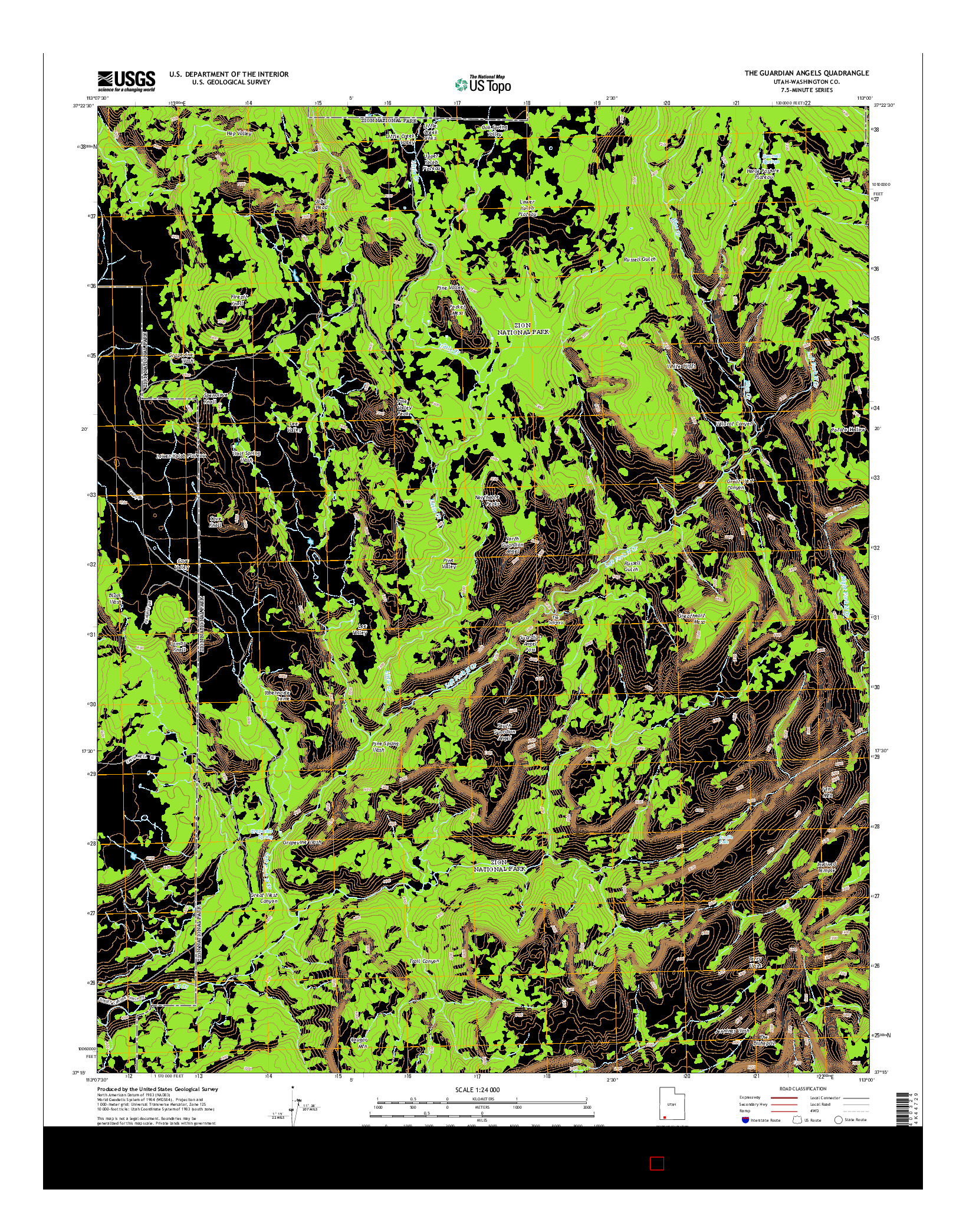 USGS US TOPO 7.5-MINUTE MAP FOR THE GUARDIAN ANGELS, UT 2014