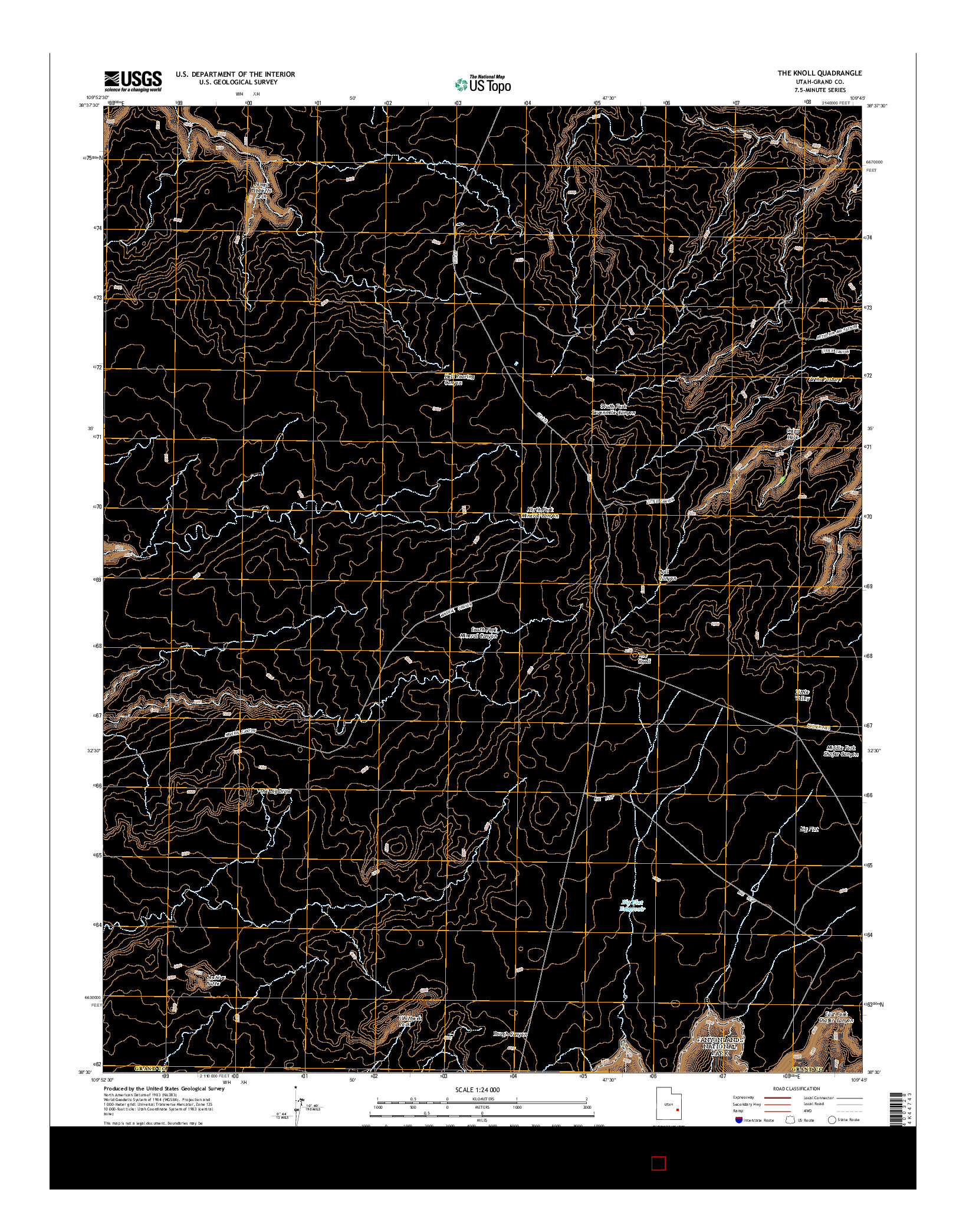 USGS US TOPO 7.5-MINUTE MAP FOR THE KNOLL, UT 2014
