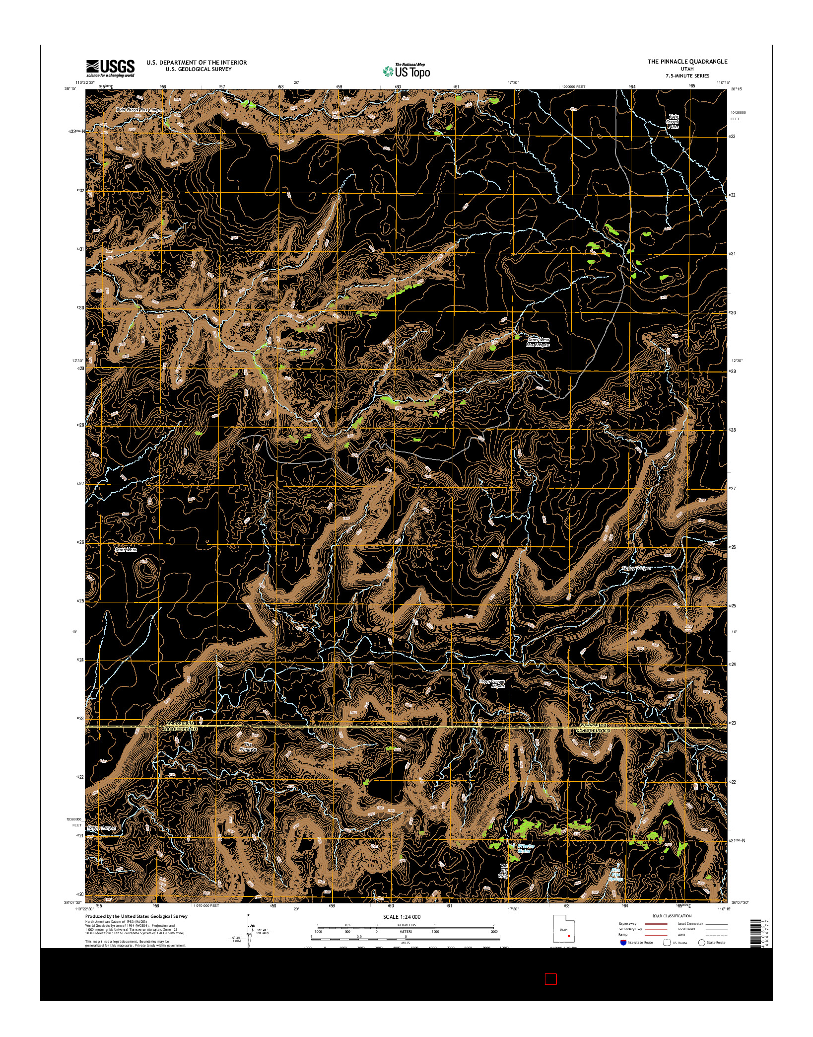 USGS US TOPO 7.5-MINUTE MAP FOR THE PINNACLE, UT 2014