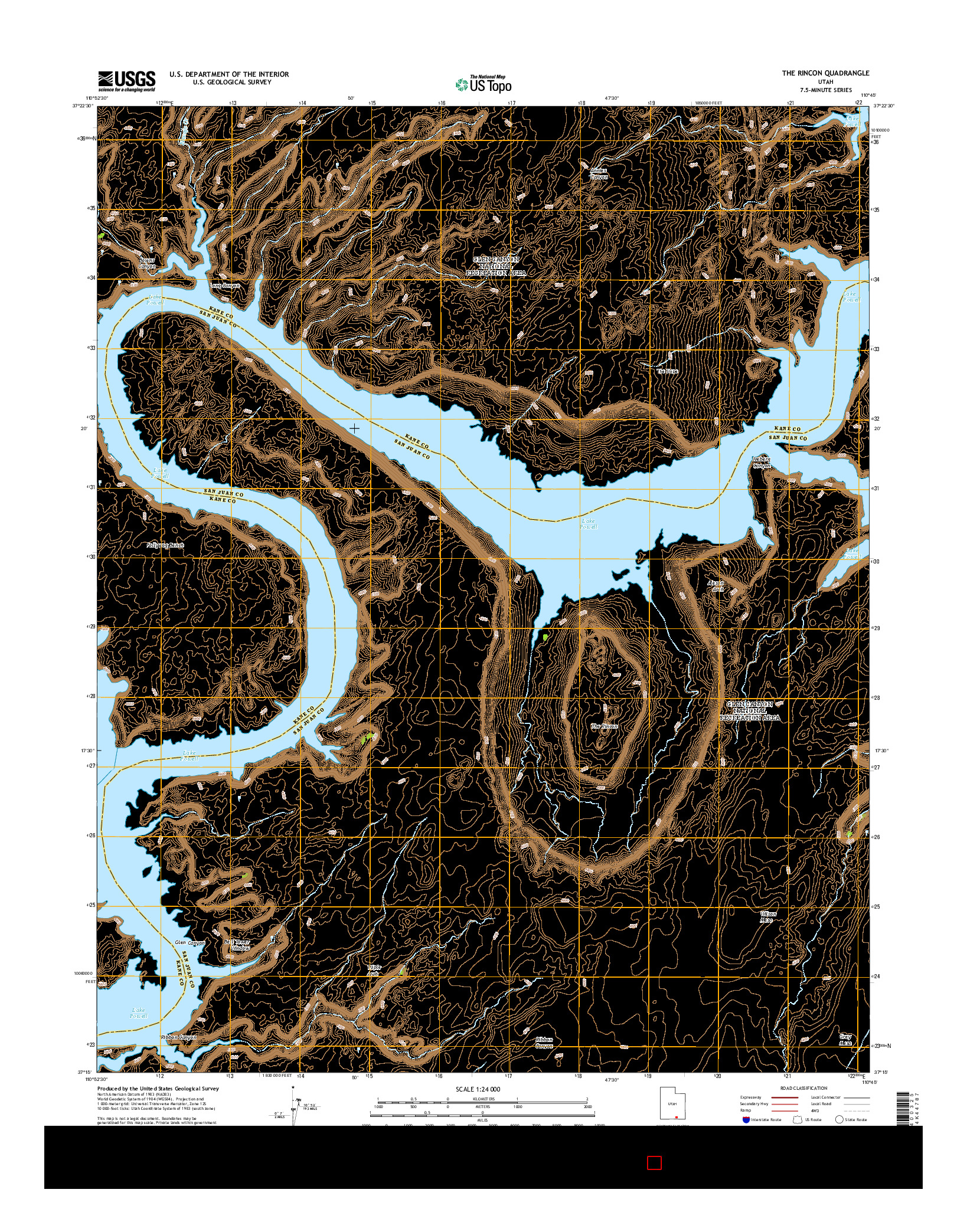 USGS US TOPO 7.5-MINUTE MAP FOR THE RINCON, UT 2014