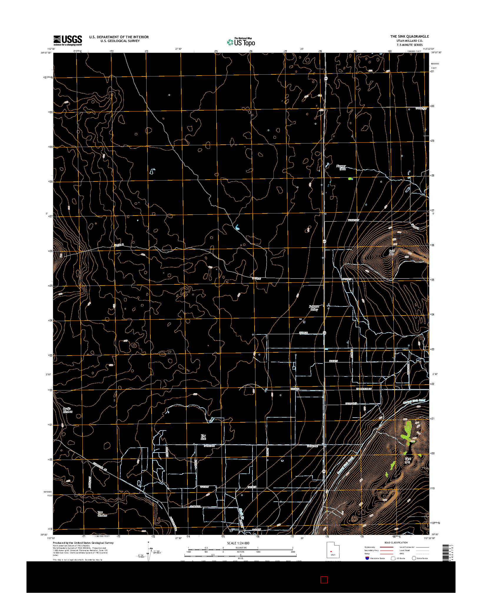 USGS US TOPO 7.5-MINUTE MAP FOR THE SINK, UT 2014