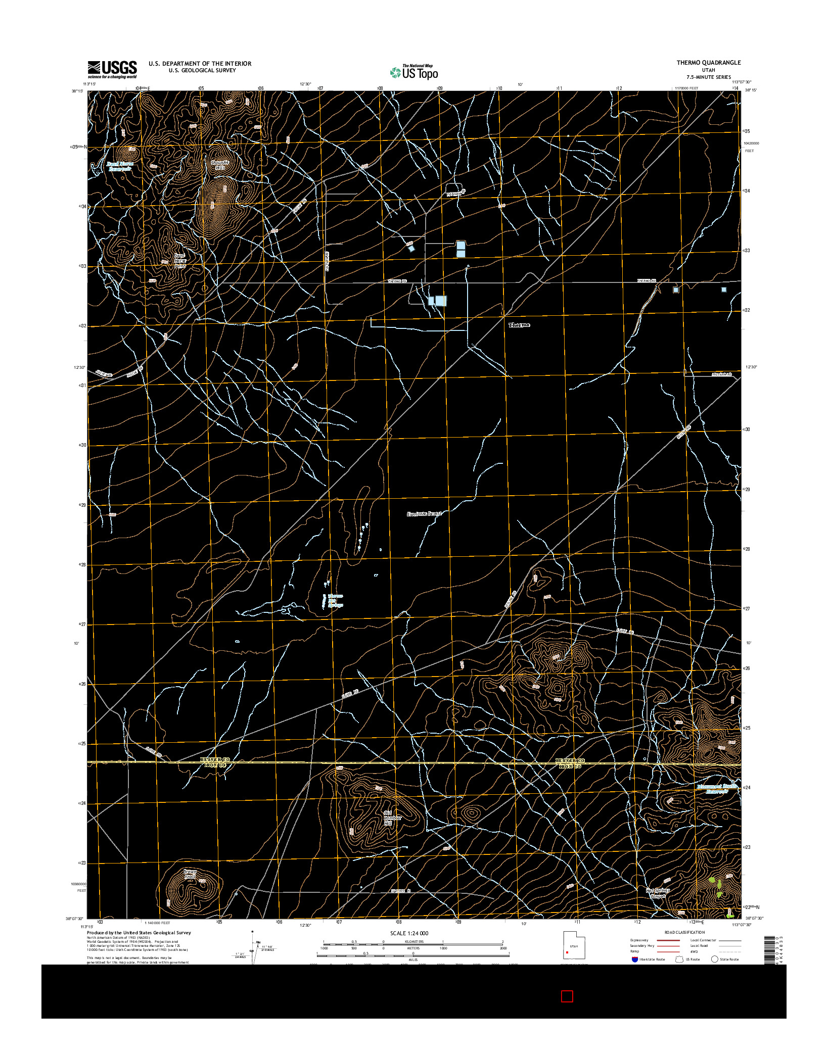 USGS US TOPO 7.5-MINUTE MAP FOR THERMO, UT 2014