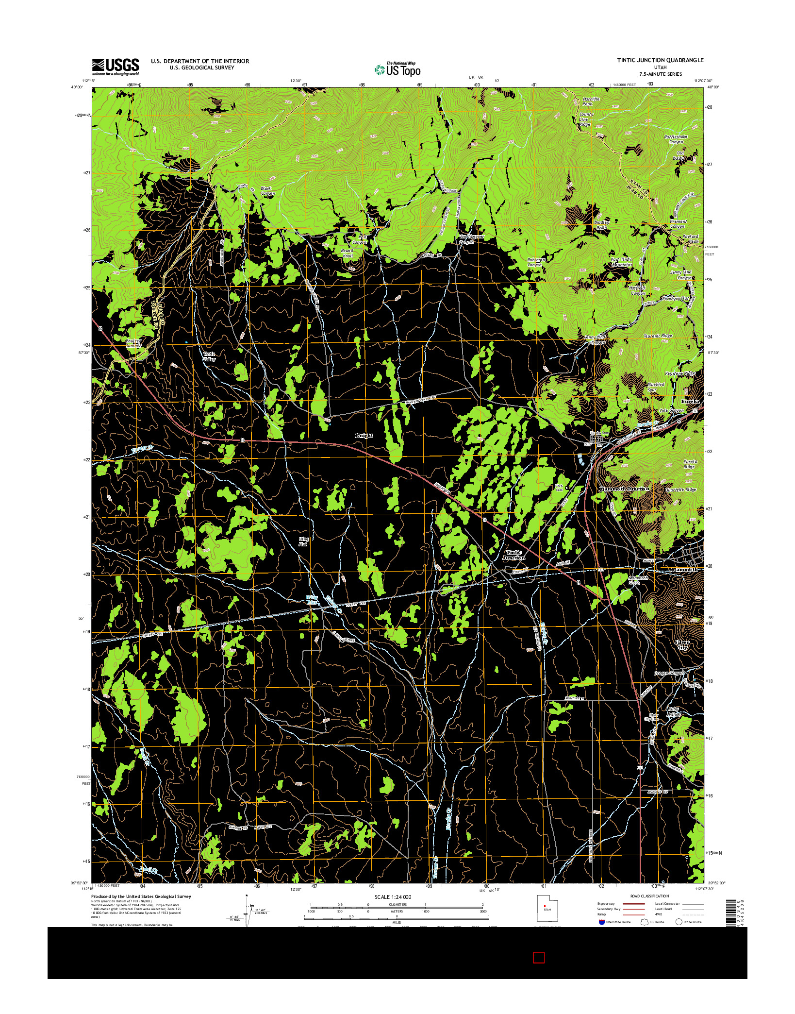 USGS US TOPO 7.5-MINUTE MAP FOR TINTIC JUNCTION, UT 2014