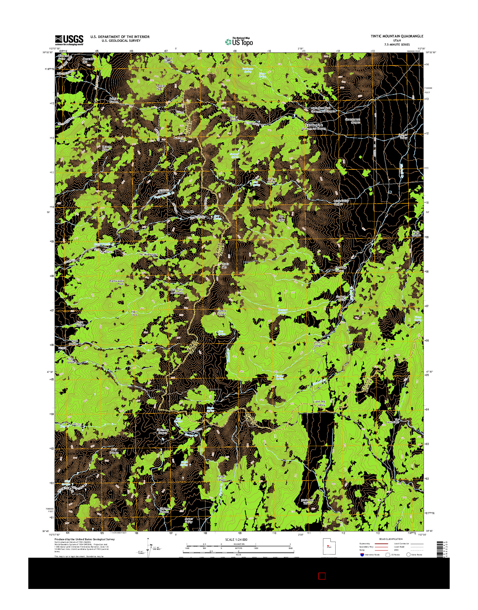 USGS US TOPO 7.5-MINUTE MAP FOR TINTIC MOUNTAIN, UT 2014