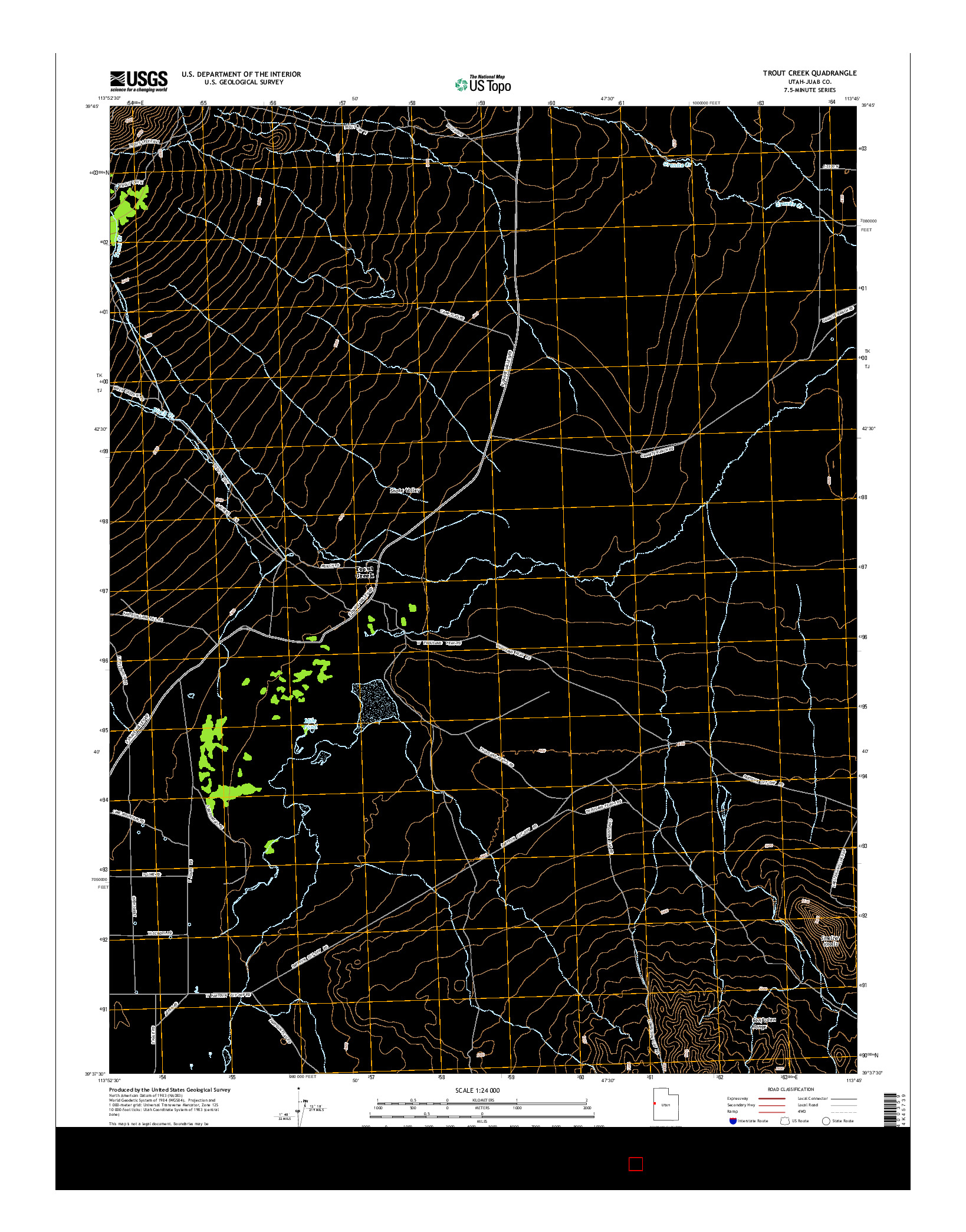 USGS US TOPO 7.5-MINUTE MAP FOR TROUT CREEK, UT 2014