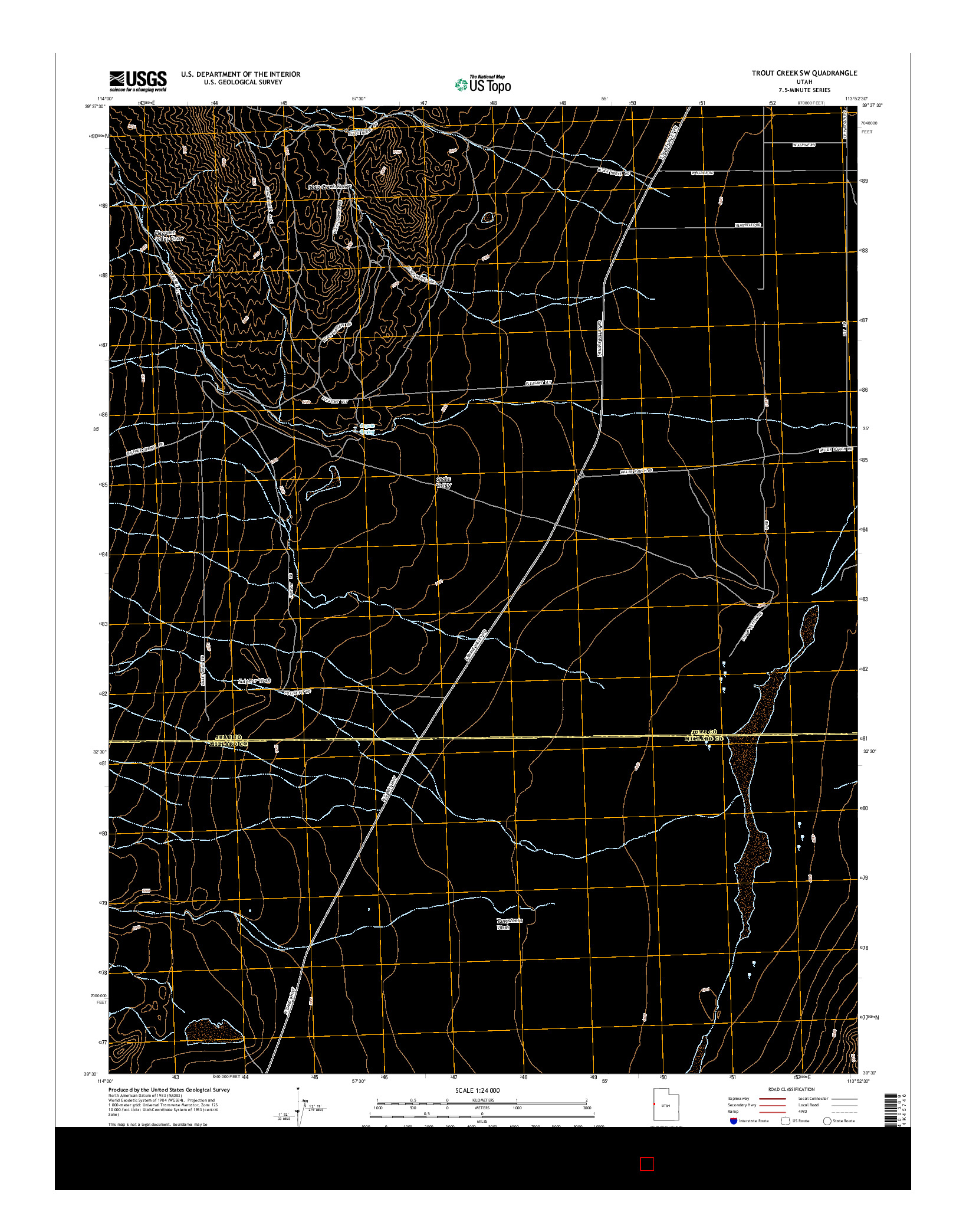 USGS US TOPO 7.5-MINUTE MAP FOR TROUT CREEK SW, UT 2014