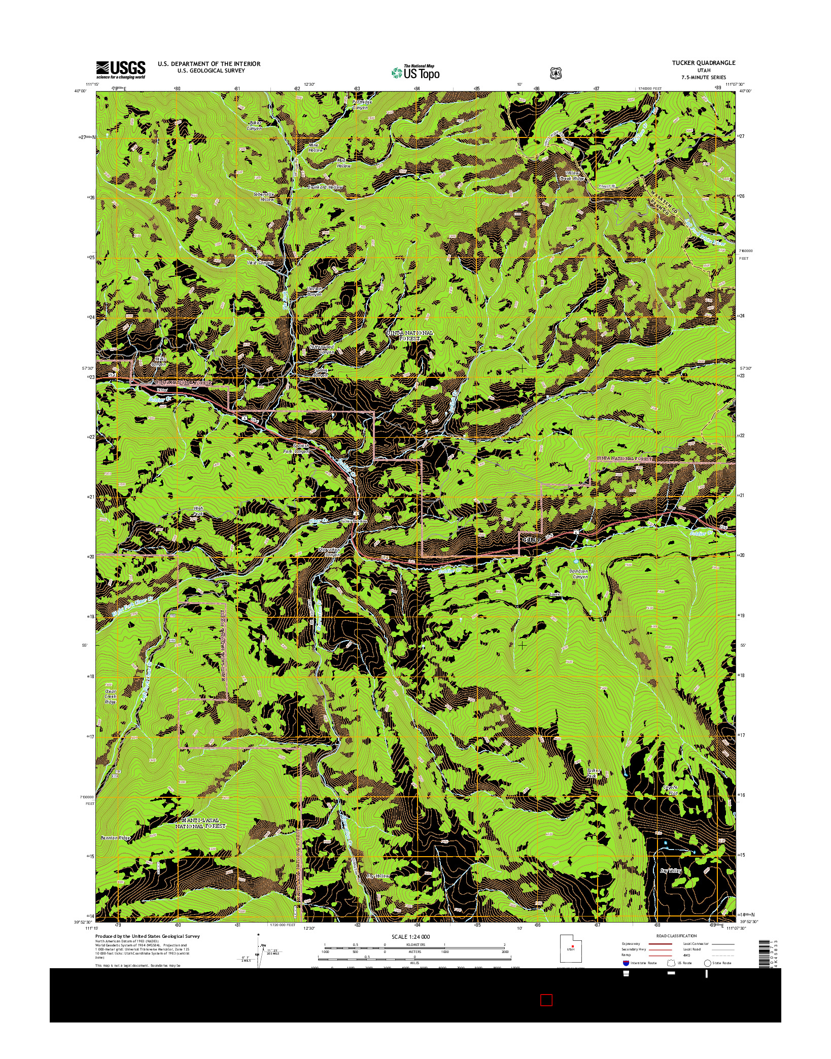 USGS US TOPO 7.5-MINUTE MAP FOR TUCKER, UT 2014