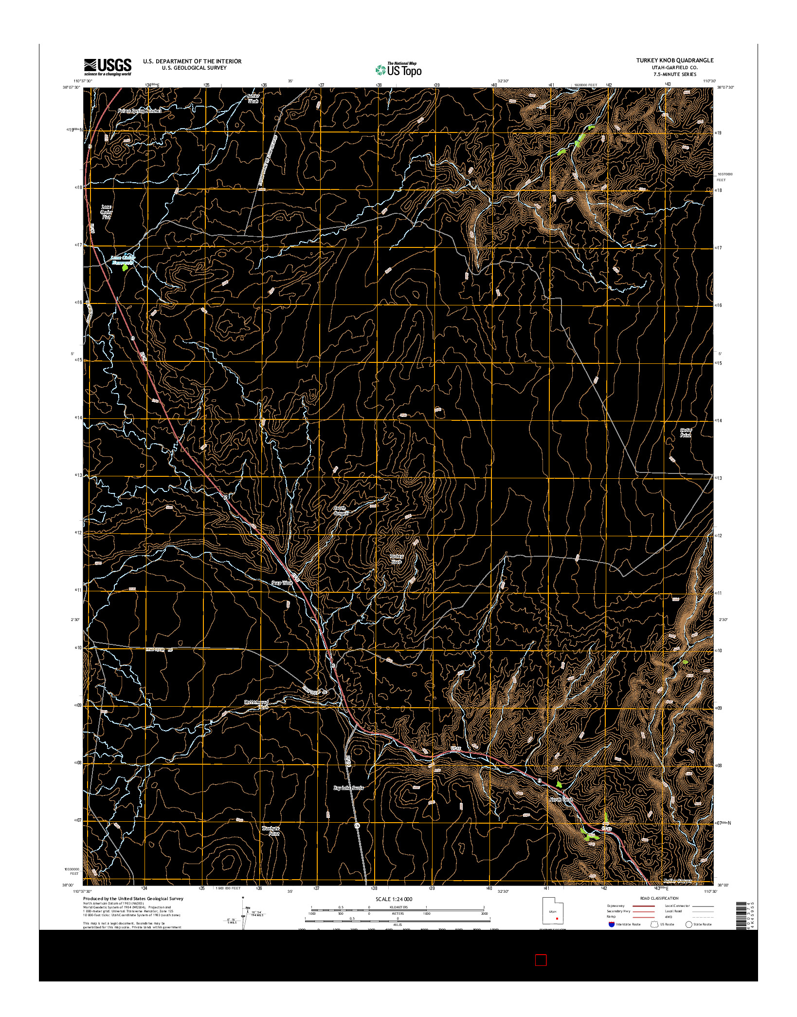 USGS US TOPO 7.5-MINUTE MAP FOR TURKEY KNOB, UT 2014