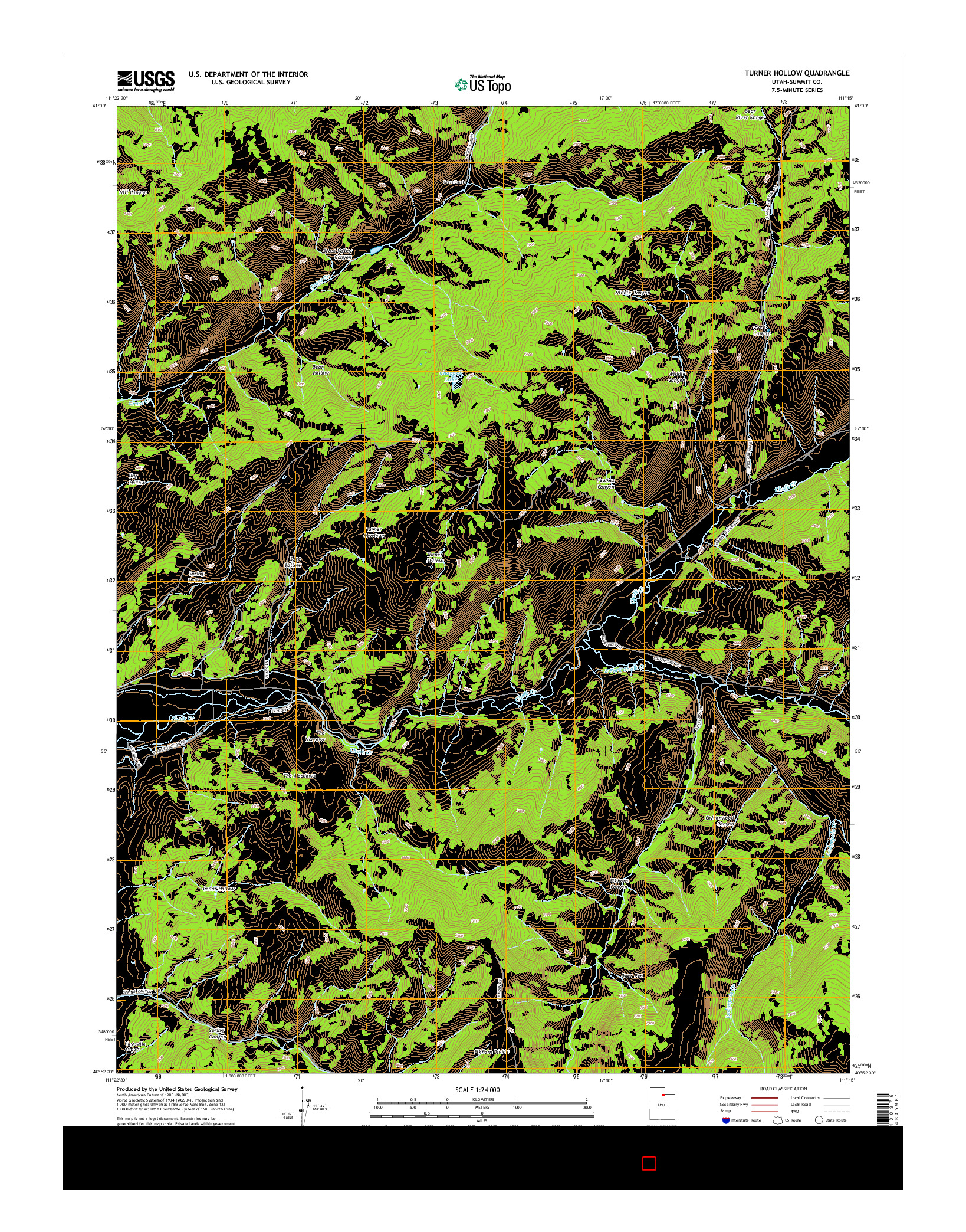 USGS US TOPO 7.5-MINUTE MAP FOR TURNER HOLLOW, UT 2014