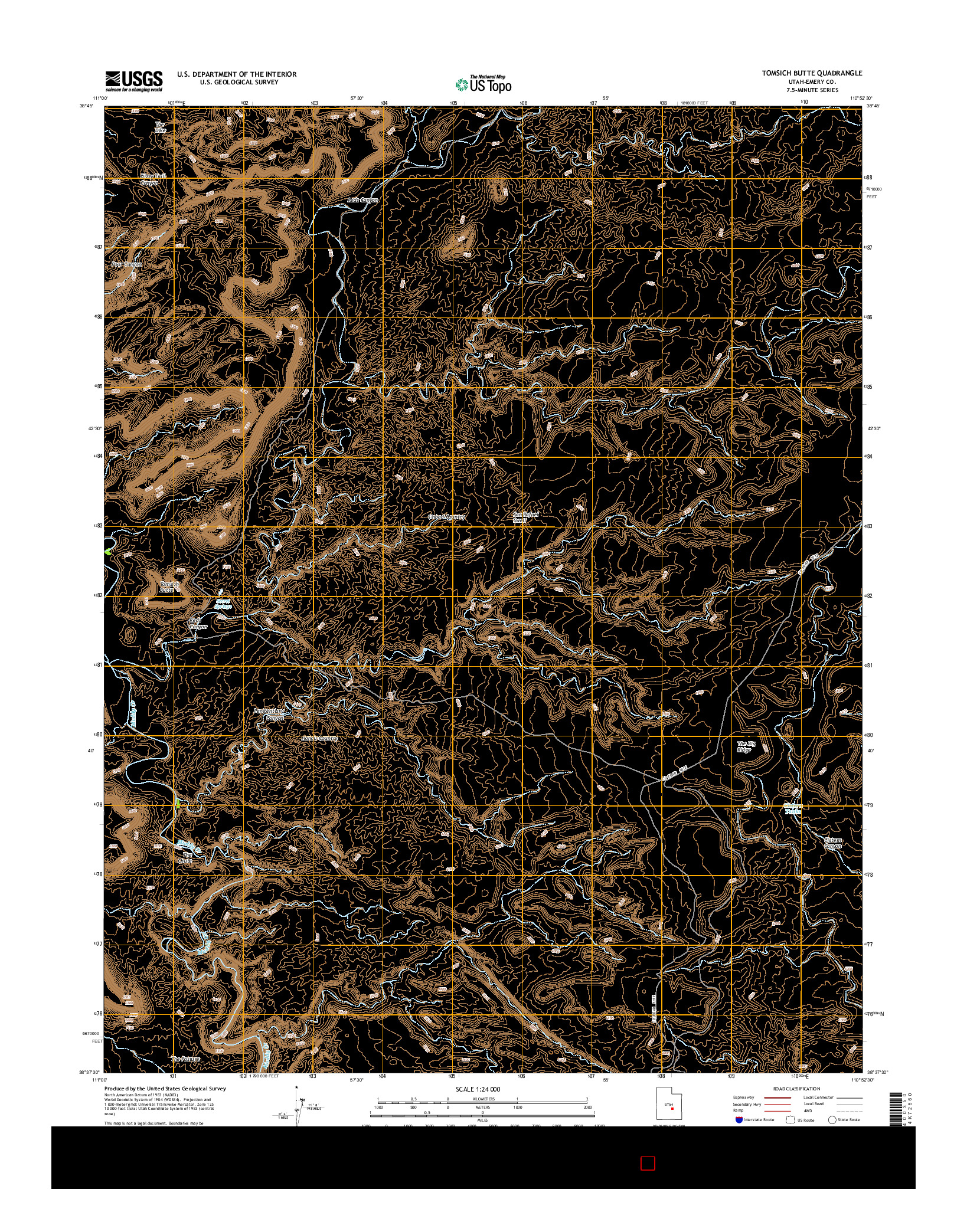 USGS US TOPO 7.5-MINUTE MAP FOR TOMSICH BUTTE, UT 2014