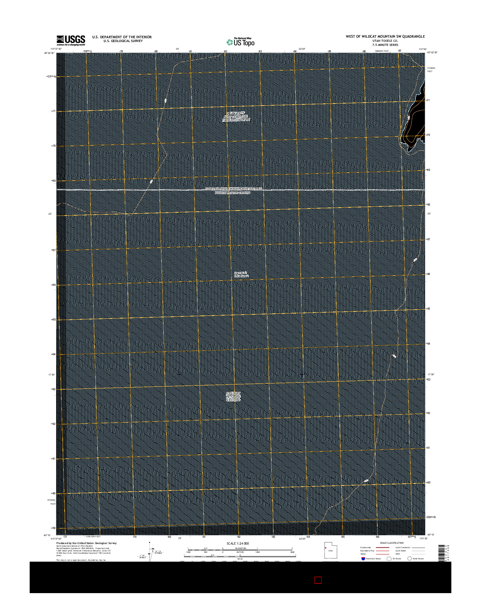 USGS US TOPO 7.5-MINUTE MAP FOR WEST OF WILDCAT MOUNTAIN SW, UT 2014