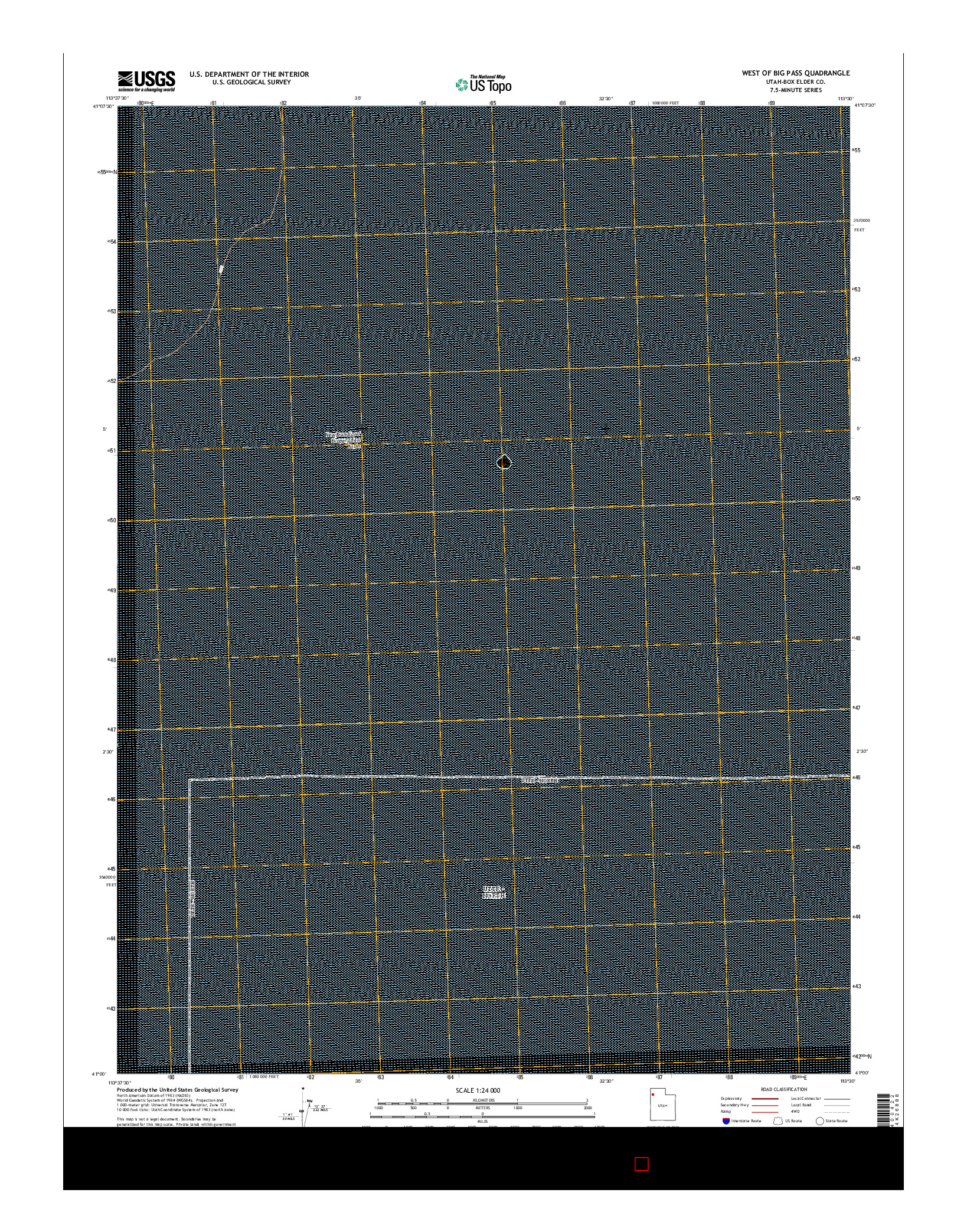 USGS US TOPO 7.5-MINUTE MAP FOR WEST OF BIG PASS, UT 2014