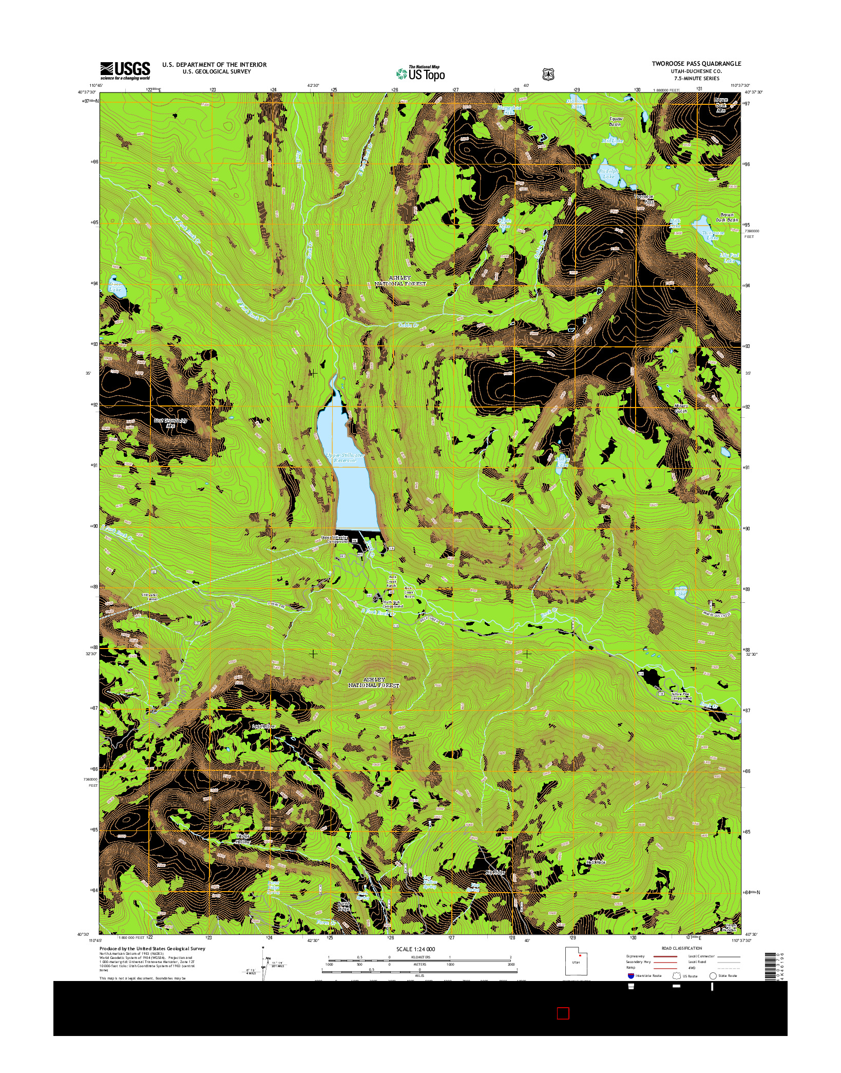 USGS US TOPO 7.5-MINUTE MAP FOR TWOROOSE PASS, UT 2014