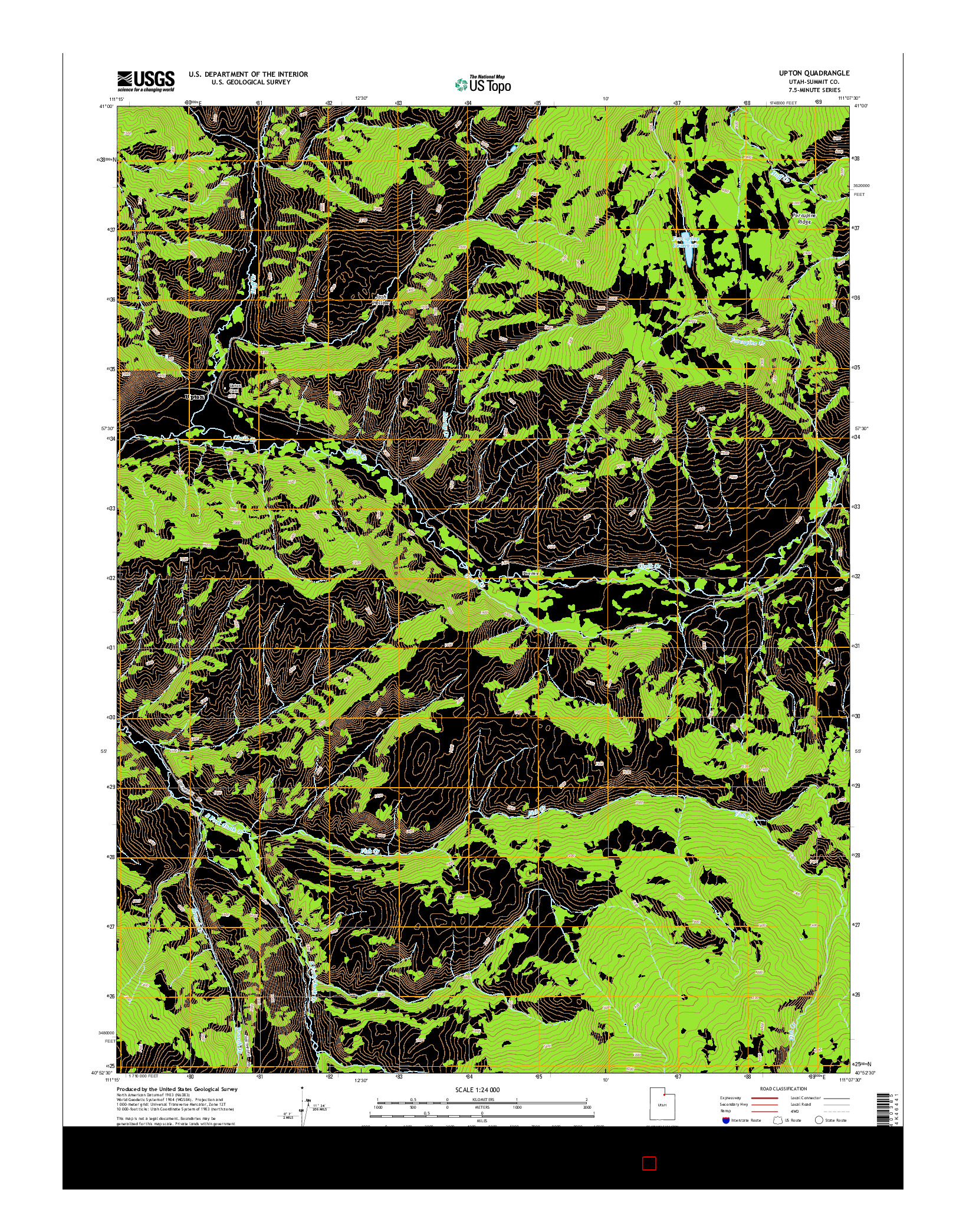 USGS US TOPO 7.5-MINUTE MAP FOR UPTON, UT 2014