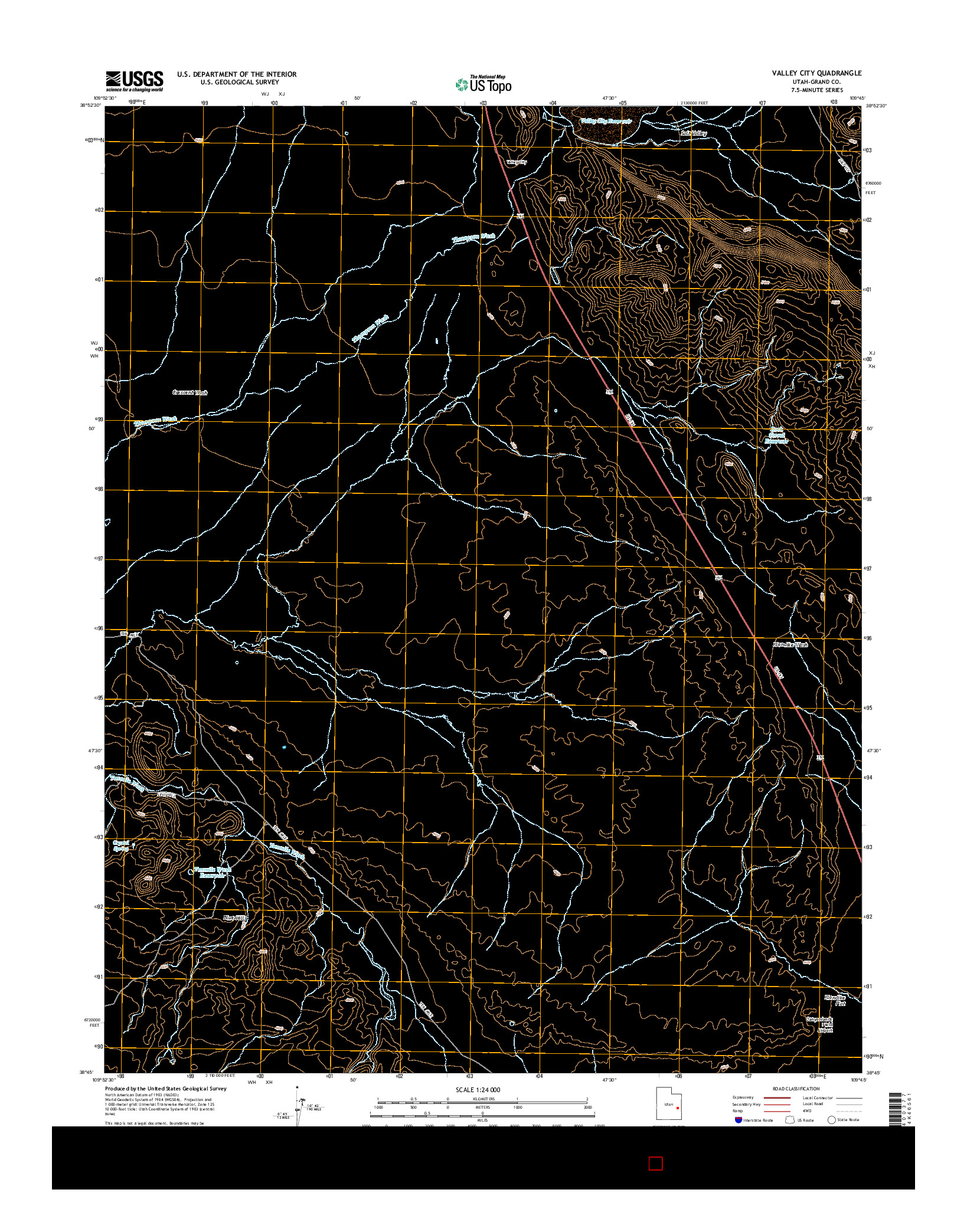 USGS US TOPO 7.5-MINUTE MAP FOR VALLEY CITY, UT 2014