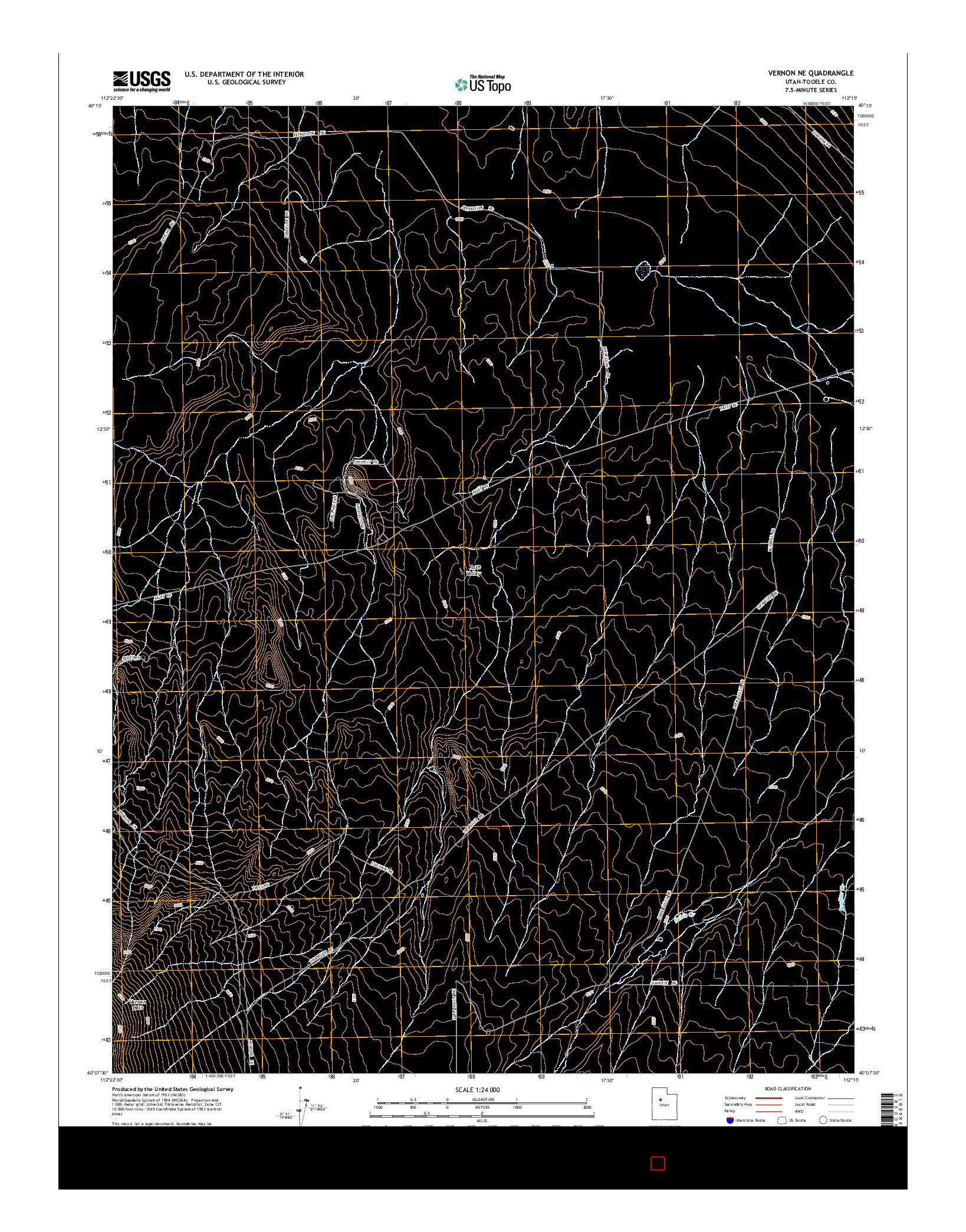 USGS US TOPO 7.5-MINUTE MAP FOR VERNON NE, UT 2014