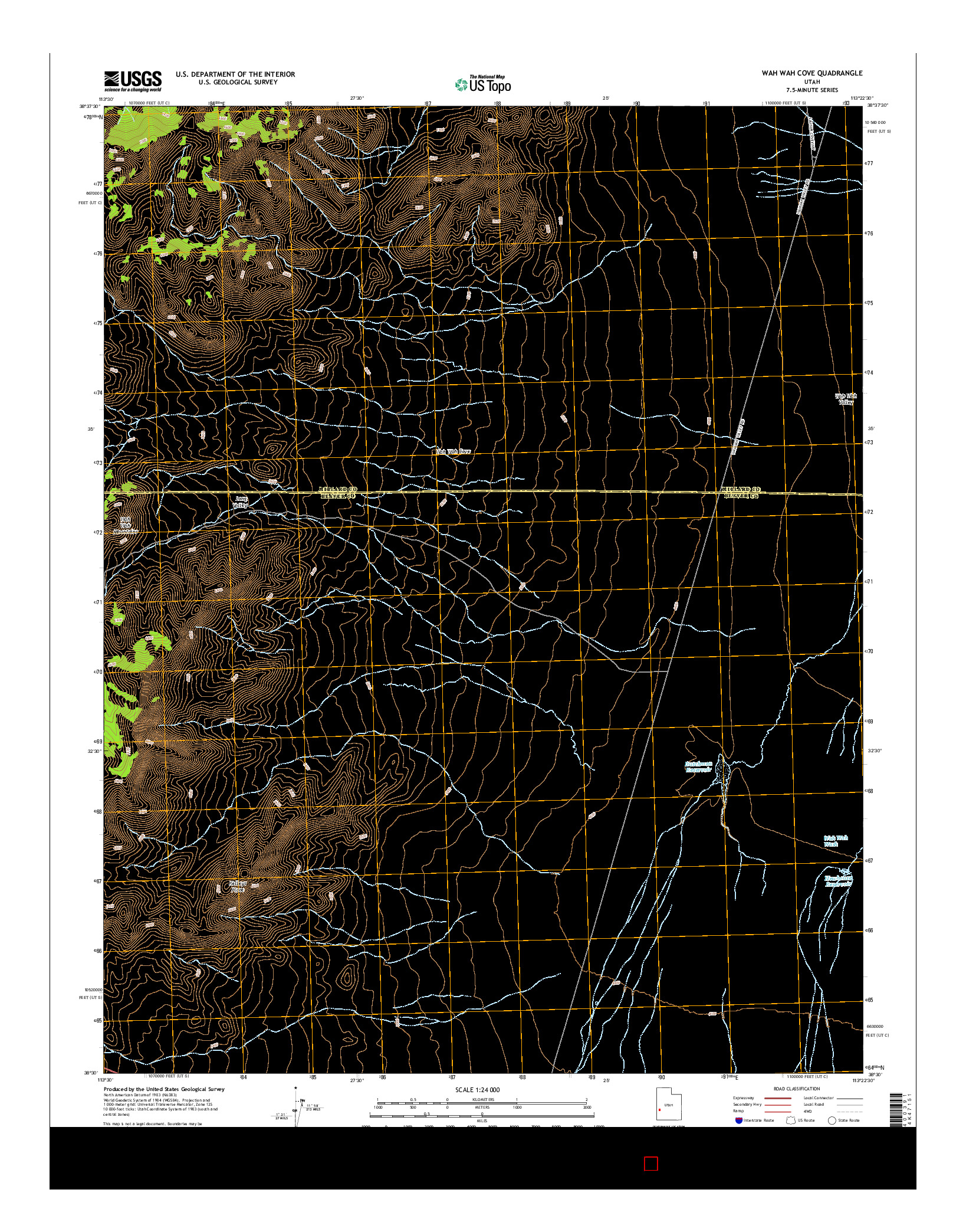 USGS US TOPO 7.5-MINUTE MAP FOR WAH WAH COVE, UT 2014