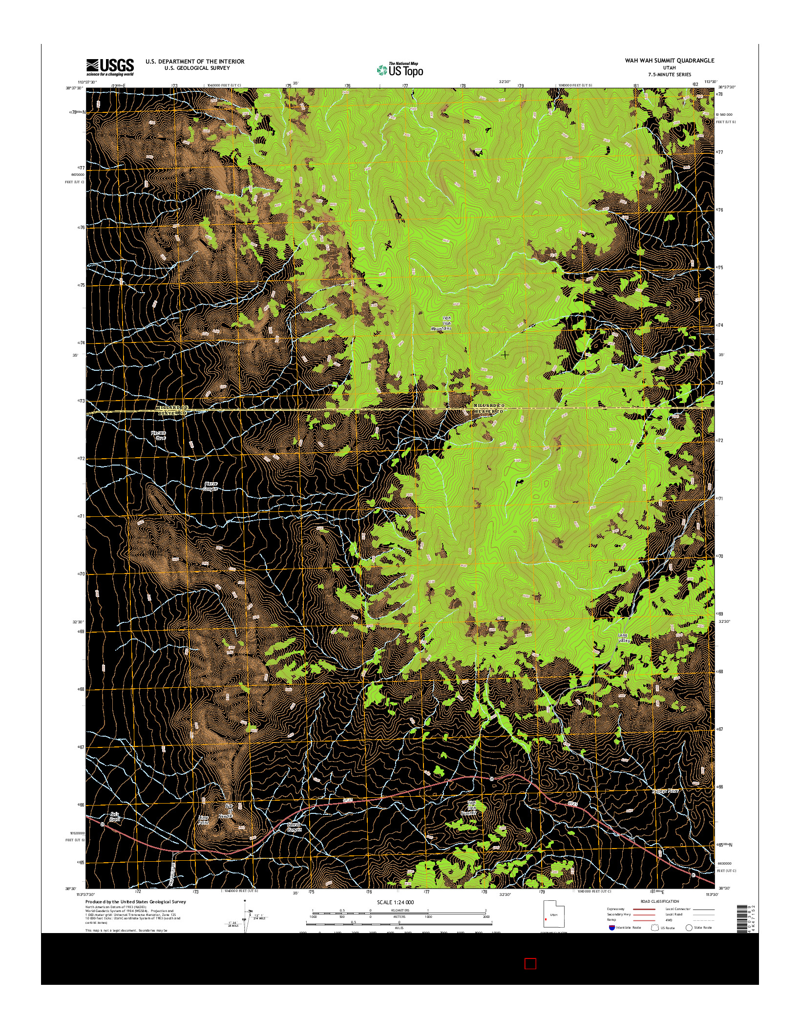 USGS US TOPO 7.5-MINUTE MAP FOR WAH WAH SUMMIT, UT 2014