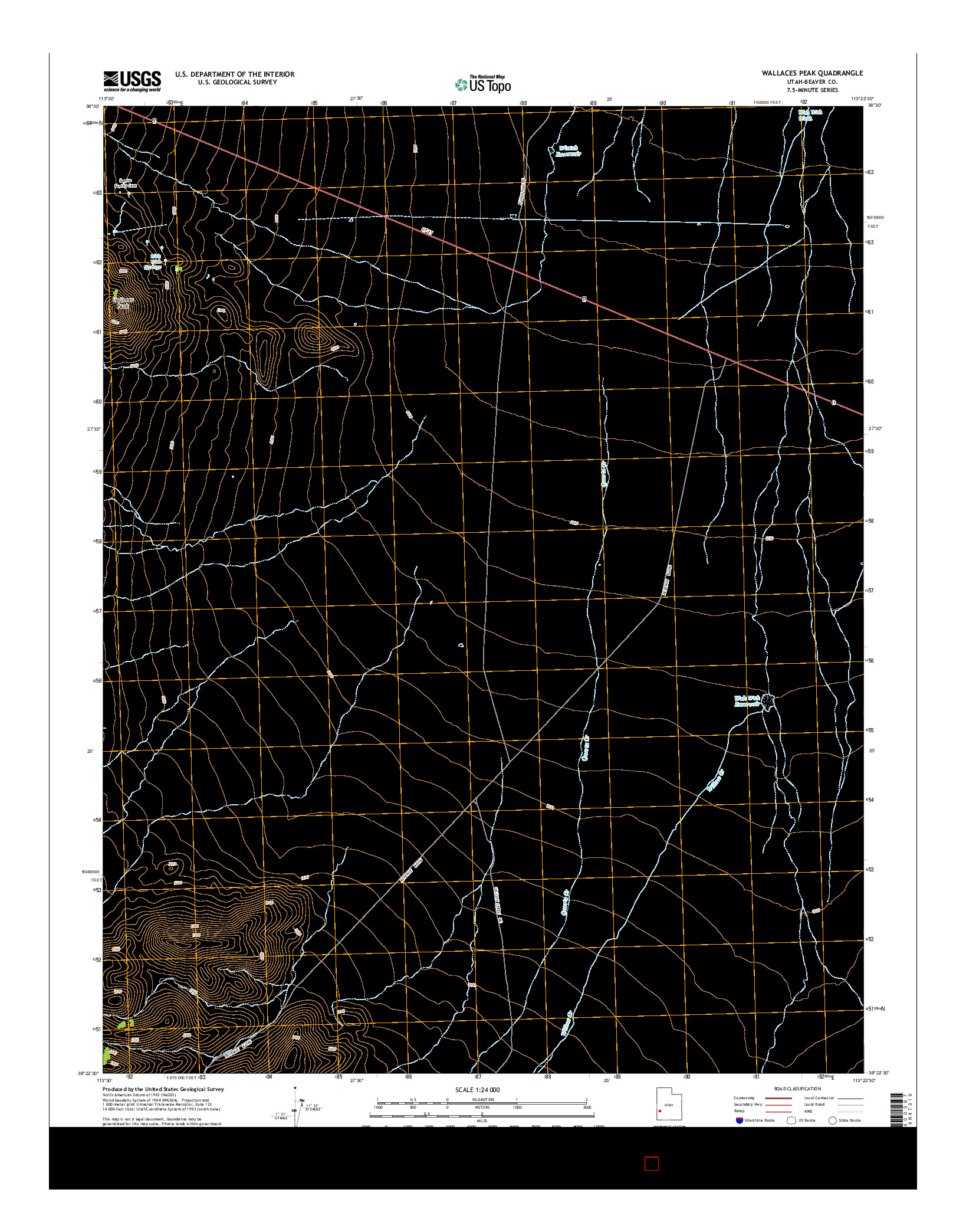 USGS US TOPO 7.5-MINUTE MAP FOR WALLACES PEAK, UT 2014