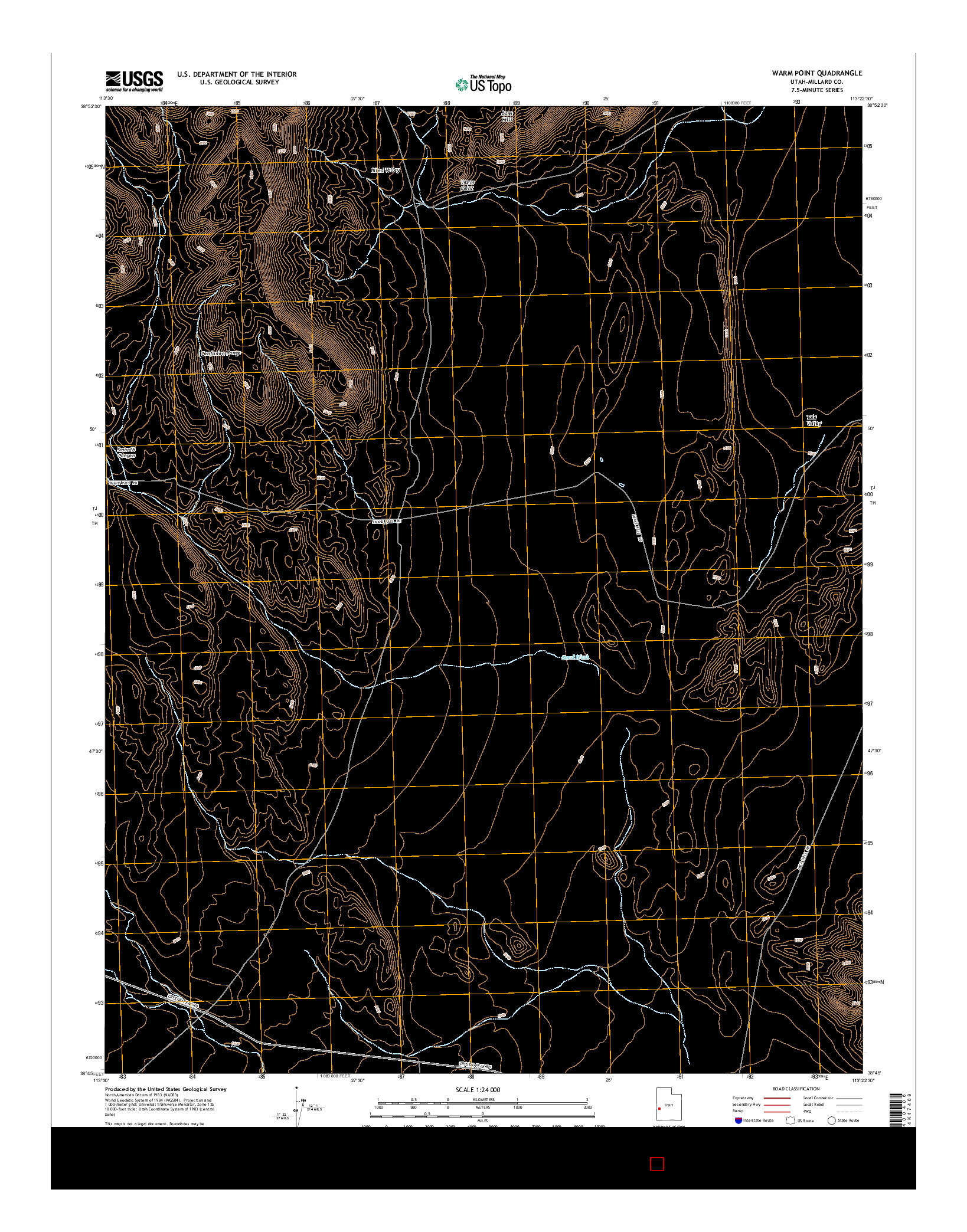 USGS US TOPO 7.5-MINUTE MAP FOR WARM POINT, UT 2014