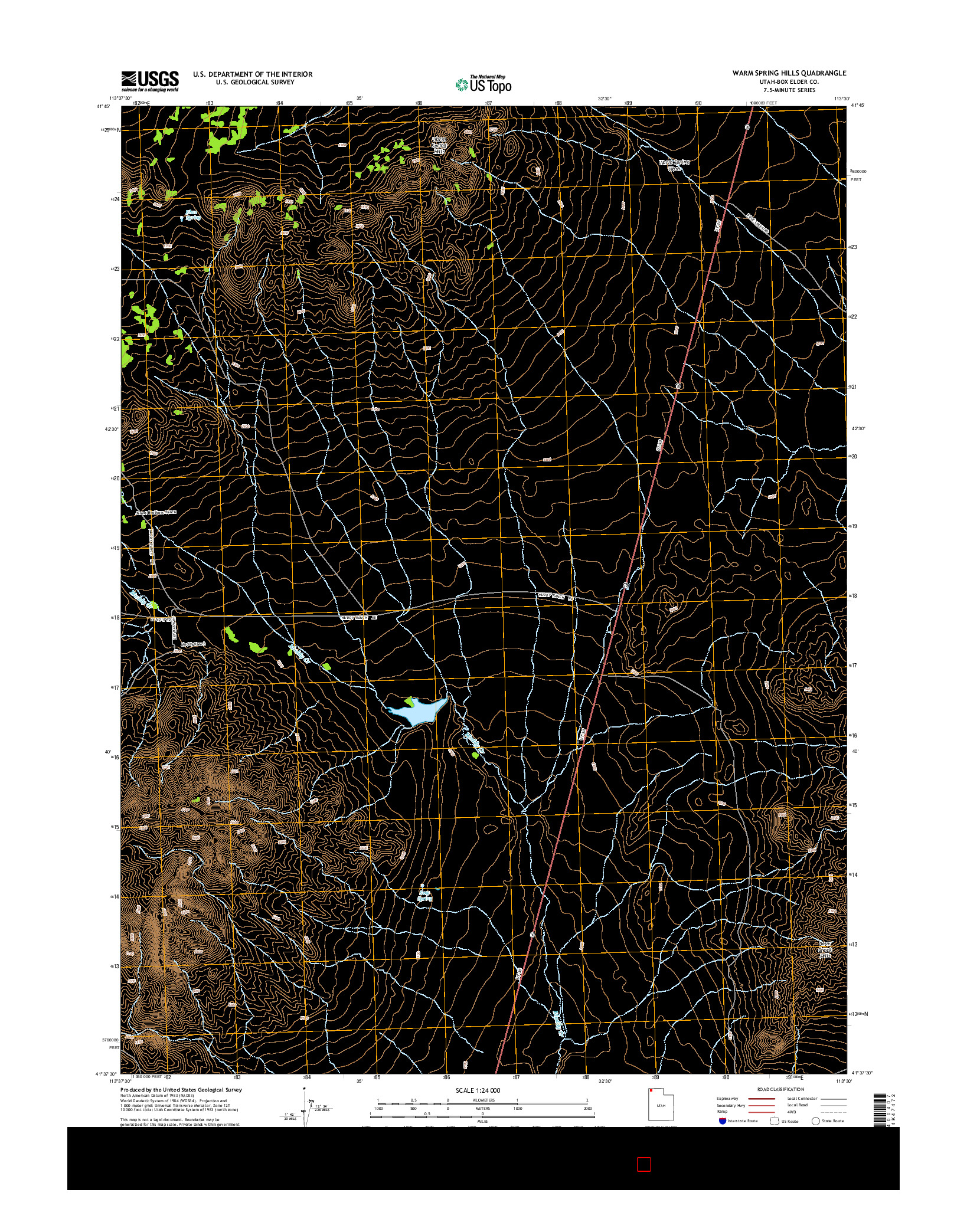 USGS US TOPO 7.5-MINUTE MAP FOR WARM SPRING HILLS, UT 2014