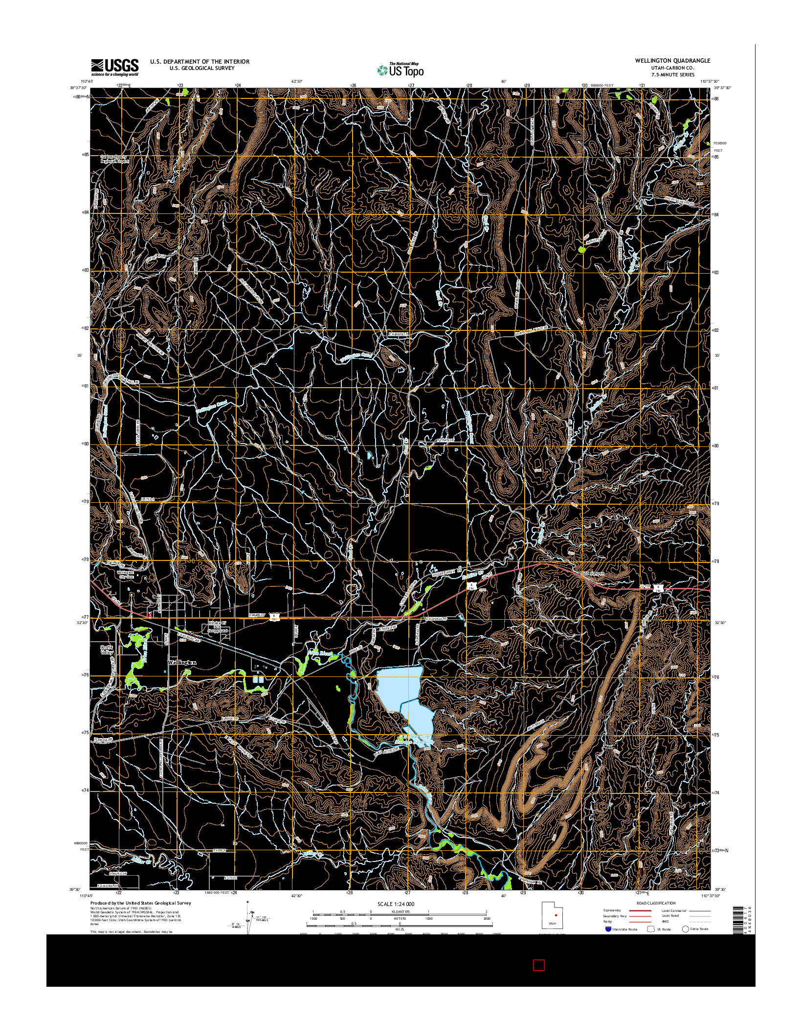 USGS US TOPO 7.5-MINUTE MAP FOR WELLINGTON, UT 2014