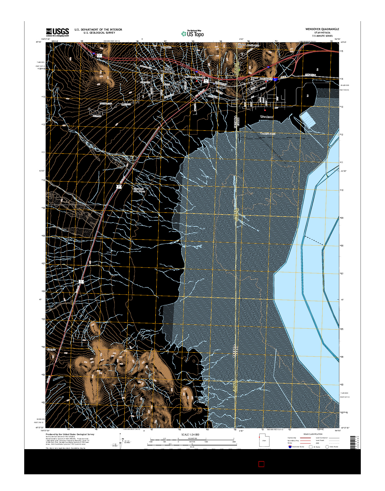 USGS US TOPO 7.5-MINUTE MAP FOR WENDOVER, UT-NV 2014