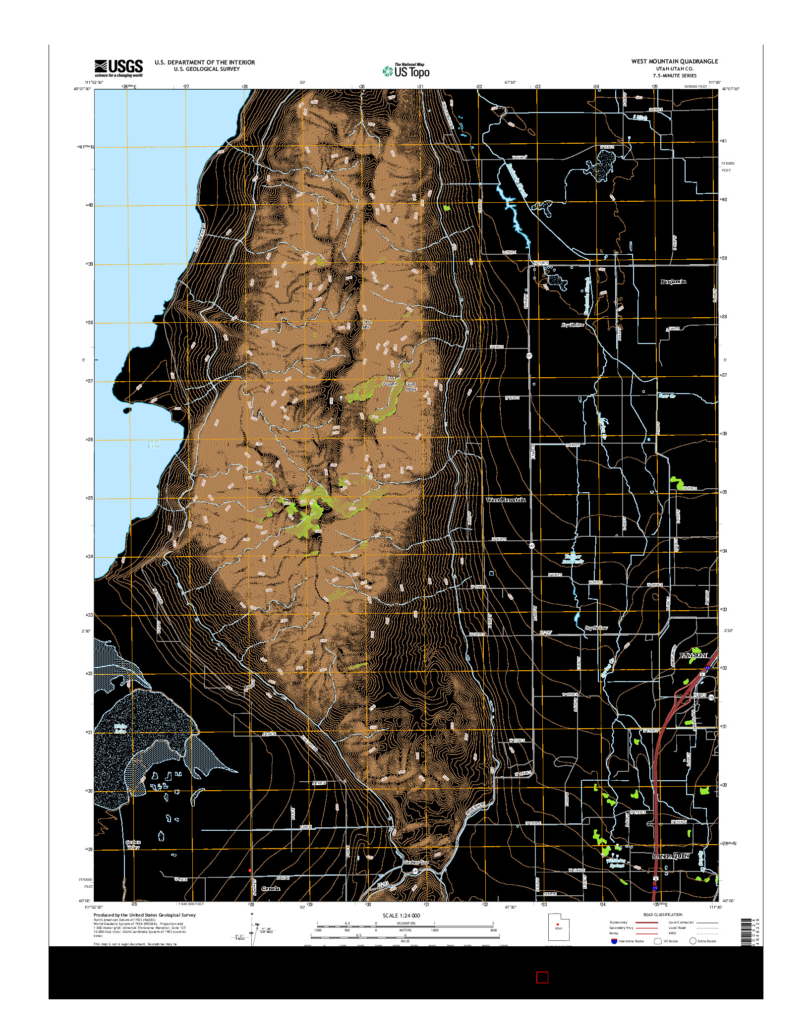 USGS US TOPO 7.5-MINUTE MAP FOR WEST MOUNTAIN, UT 2014
