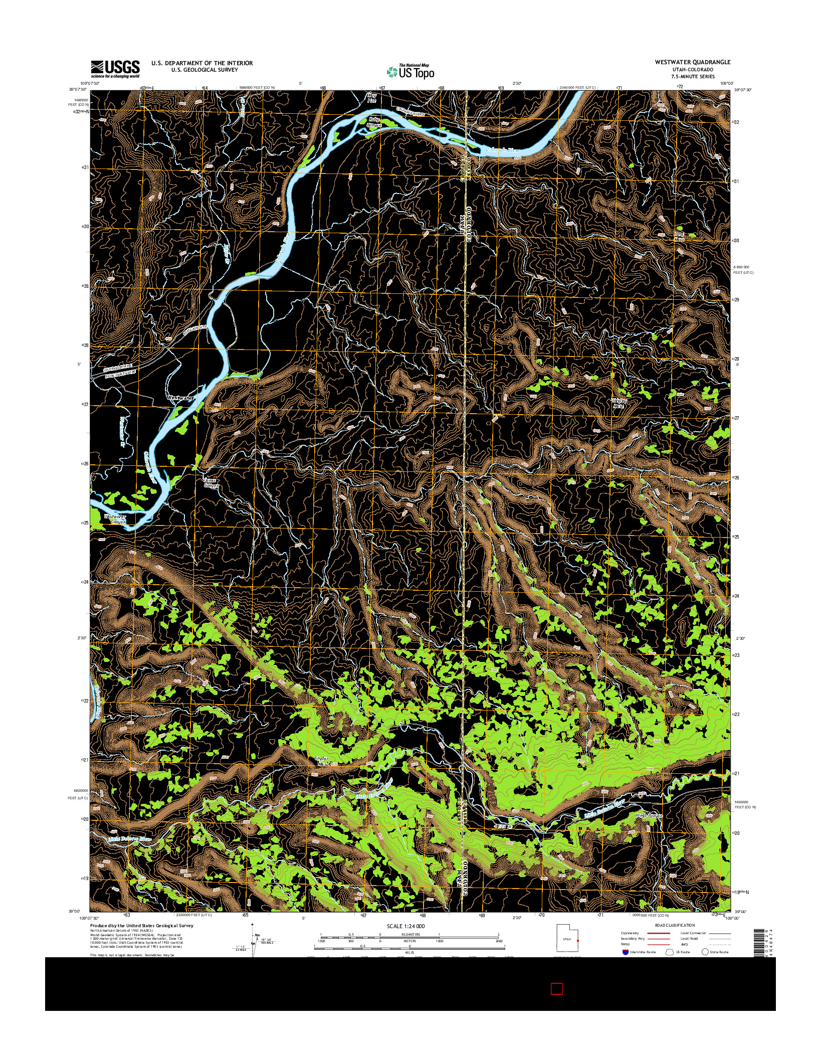USGS US TOPO 7.5-MINUTE MAP FOR WESTWATER, UT-CO 2014