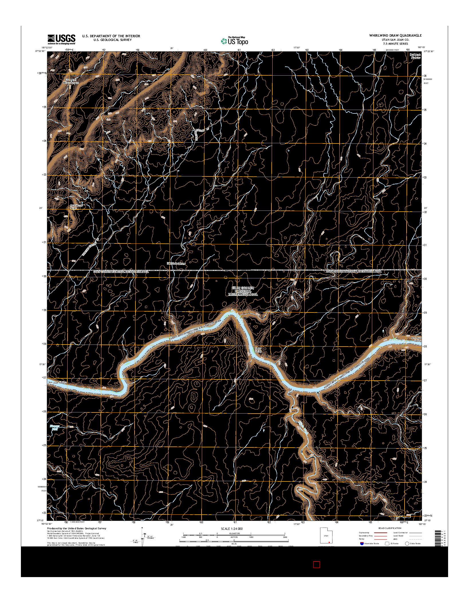 USGS US TOPO 7.5-MINUTE MAP FOR WHIRLWIND DRAW, UT 2014