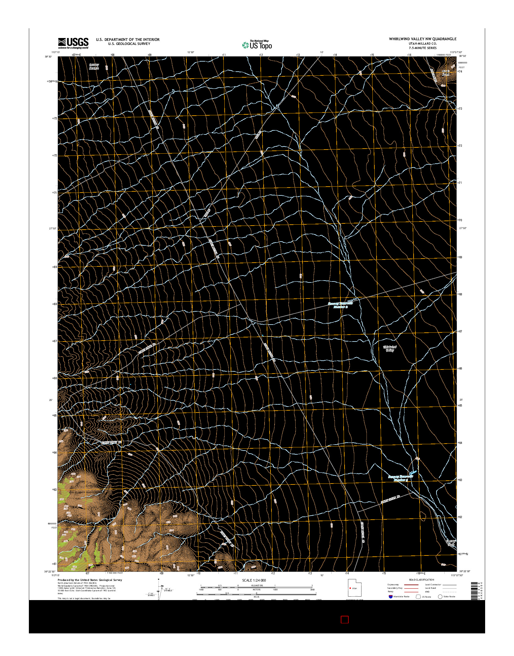 USGS US TOPO 7.5-MINUTE MAP FOR WHIRLWIND VALLEY NW, UT 2014