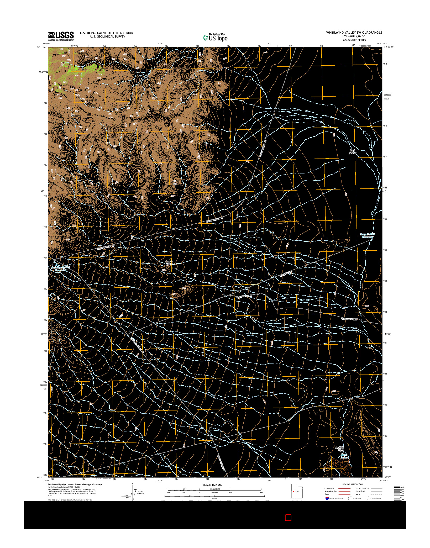 USGS US TOPO 7.5-MINUTE MAP FOR WHIRLWIND VALLEY SW, UT 2014