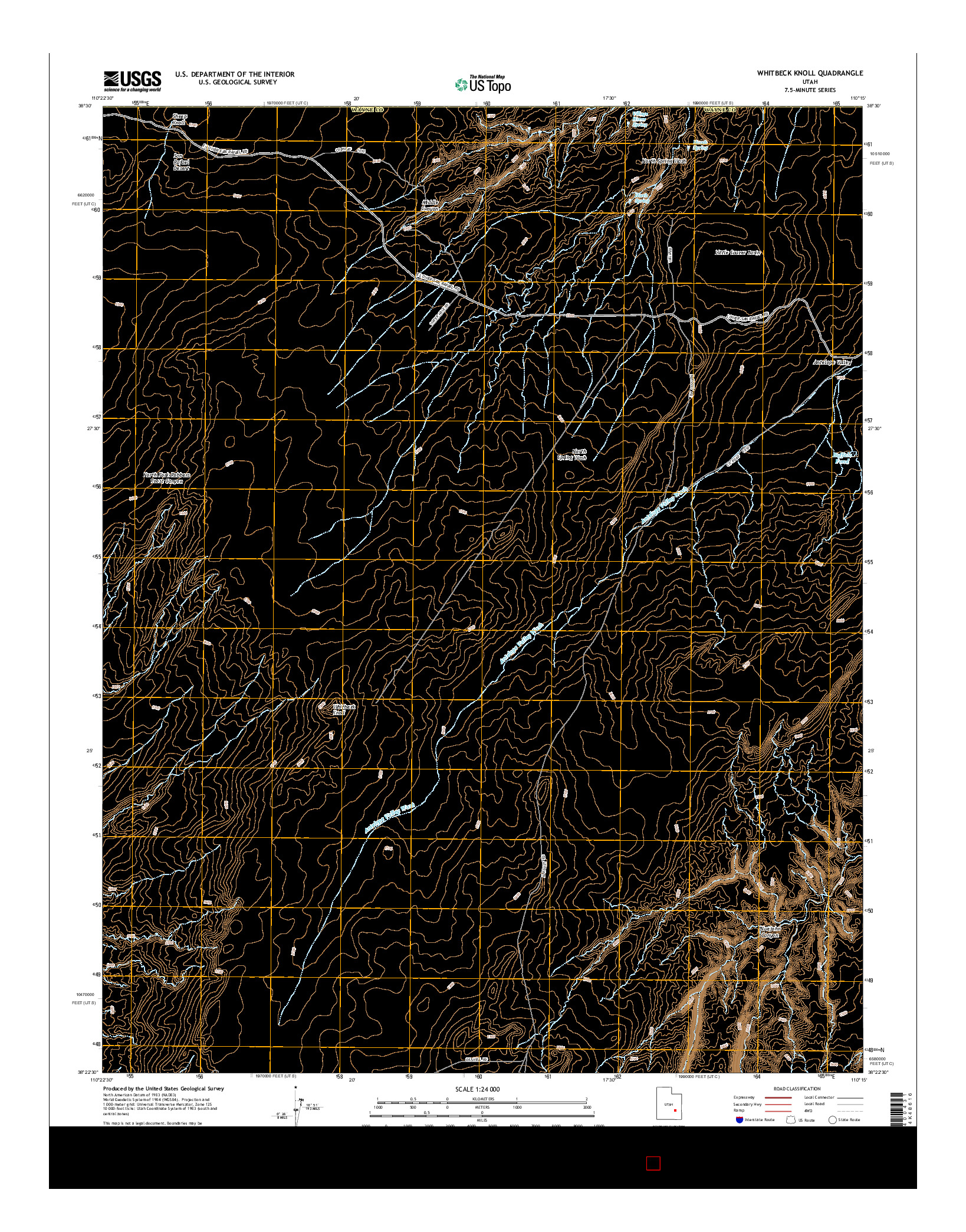 USGS US TOPO 7.5-MINUTE MAP FOR WHITBECK KNOLL, UT 2014