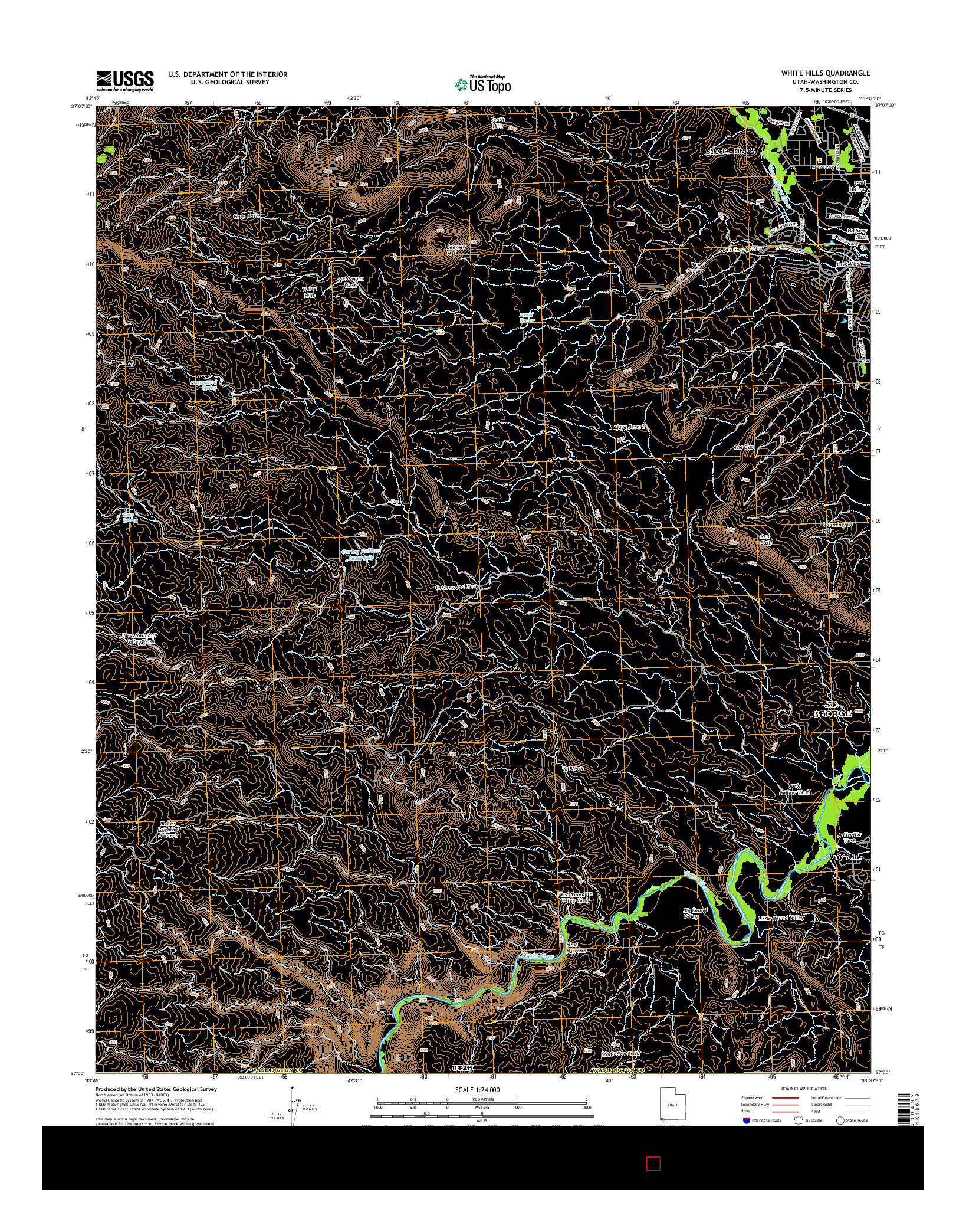 USGS US TOPO 7.5-MINUTE MAP FOR WHITE HILLS, UT 2014