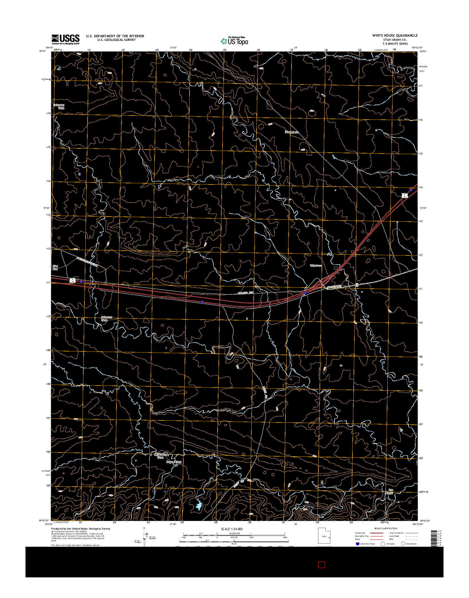 USGS US TOPO 7.5-MINUTE MAP FOR WHITE HOUSE, UT 2014