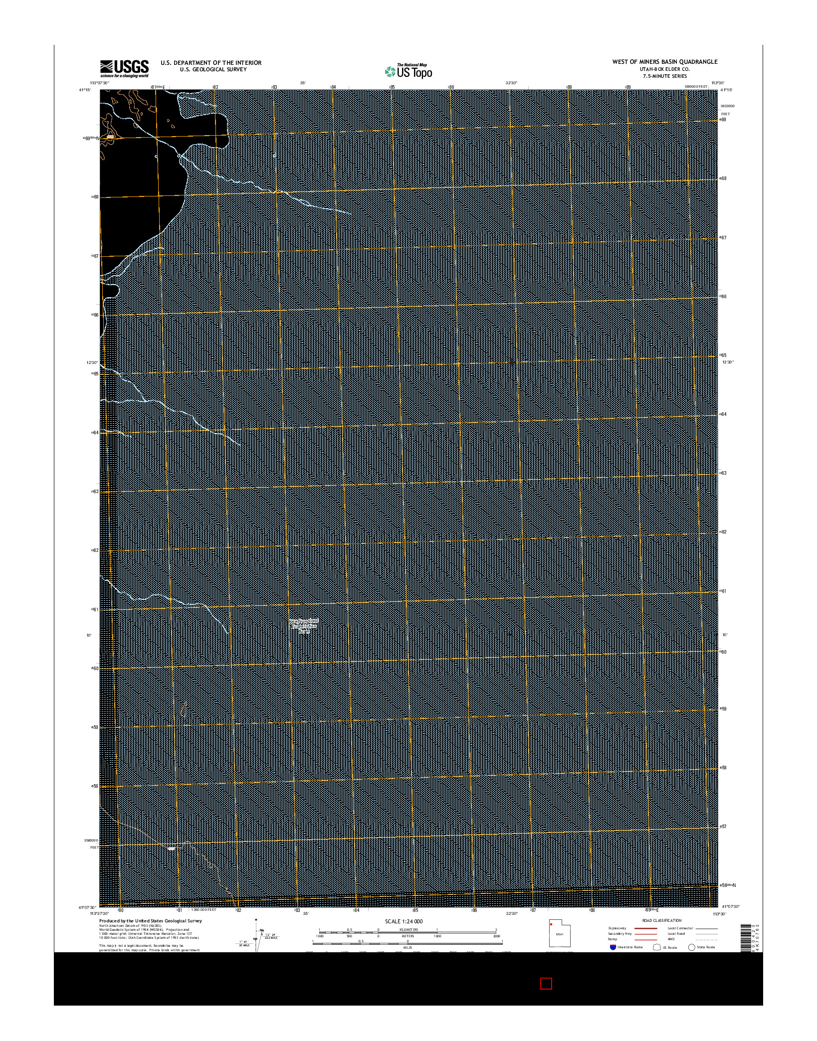 USGS US TOPO 7.5-MINUTE MAP FOR WEST OF MINERS BASIN, UT 2014