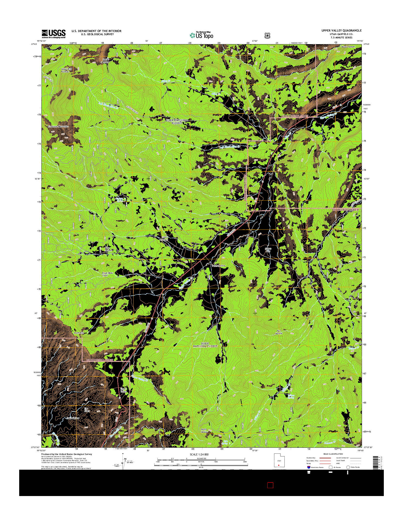 USGS US TOPO 7.5-MINUTE MAP FOR UPPER VALLEY, UT 2014